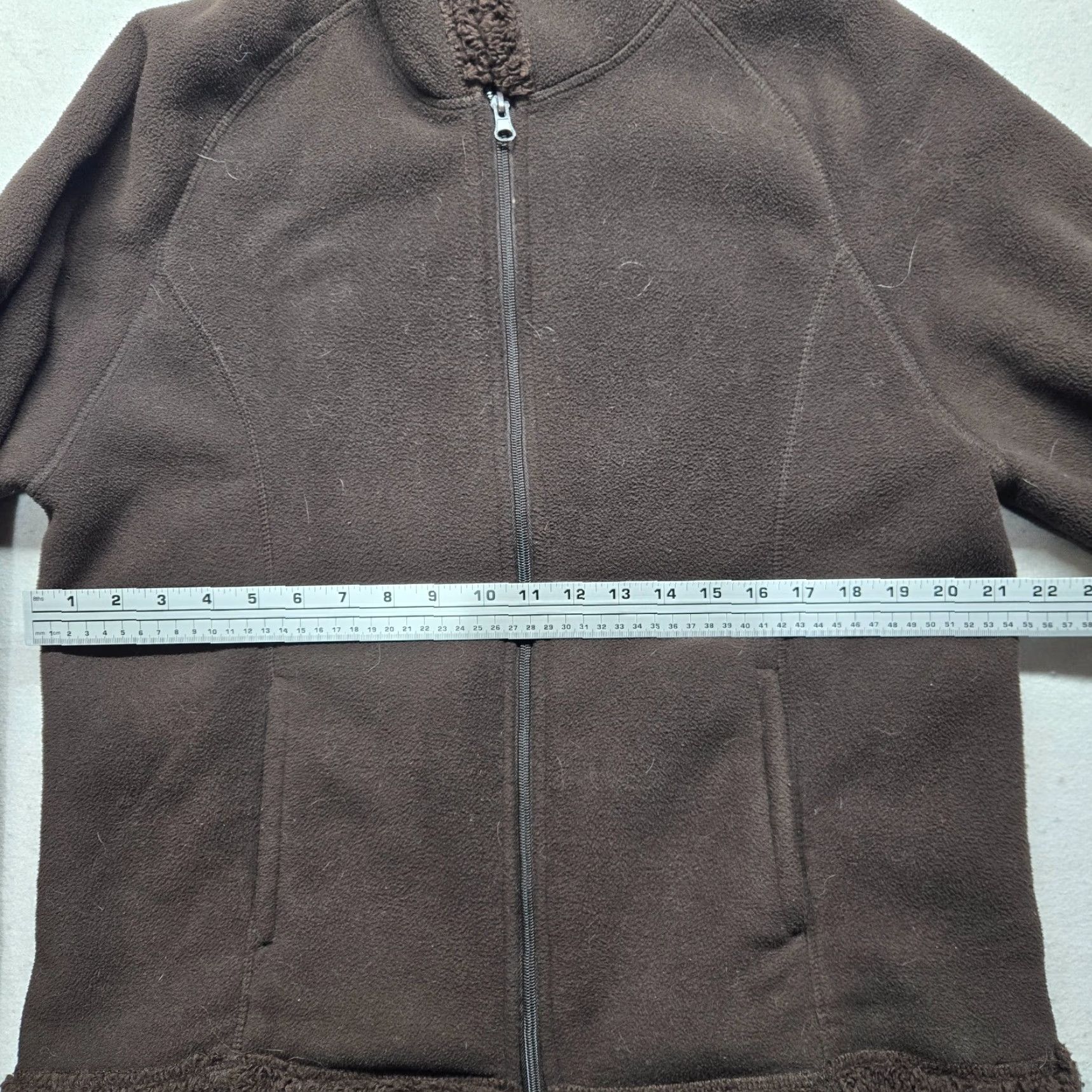 Faded Glory Faded Glory Jacket Fleece Solid Brown Hood Long Sleeve Adult Women's XL Brown Faded Glory Jacket, Solid, Fleece, Hooded, Zip, Regular Fit, Women Size XL / US 12-14 / IT 48-50 - 6 Thumbnail
