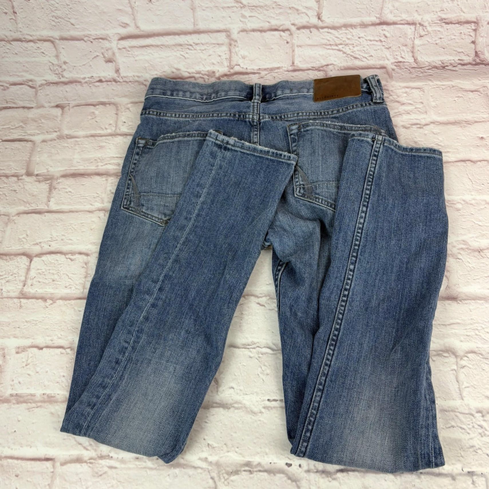 Allsaints AllSaints Cigarette Jeans Mens 30x30 Medium Wash Slim Straight Denim Jeans Size US 30 / EU 46 - 3 Thumbnail