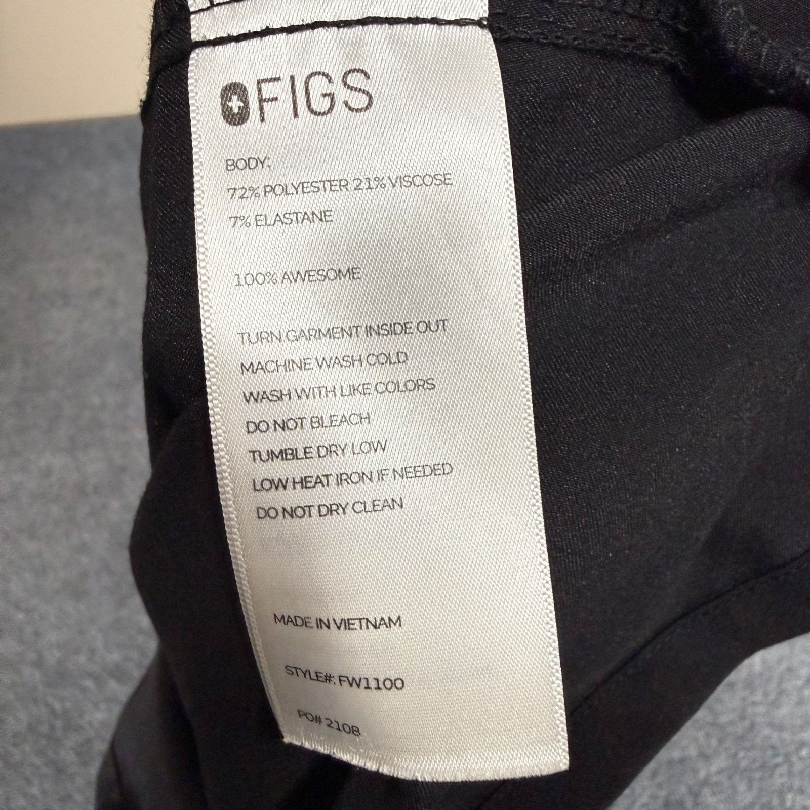 Other FIGS Casma Scrub Top Shirt Womens XS Black Medical Uniform Size XS / US 0-2 / IT 36-38 - 3 Thumbnail