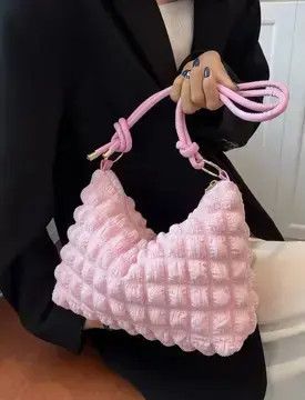 Japanese Brand Pink Minimalist Knot Ruched Purse Size ONE SIZE - 3 Thumbnail