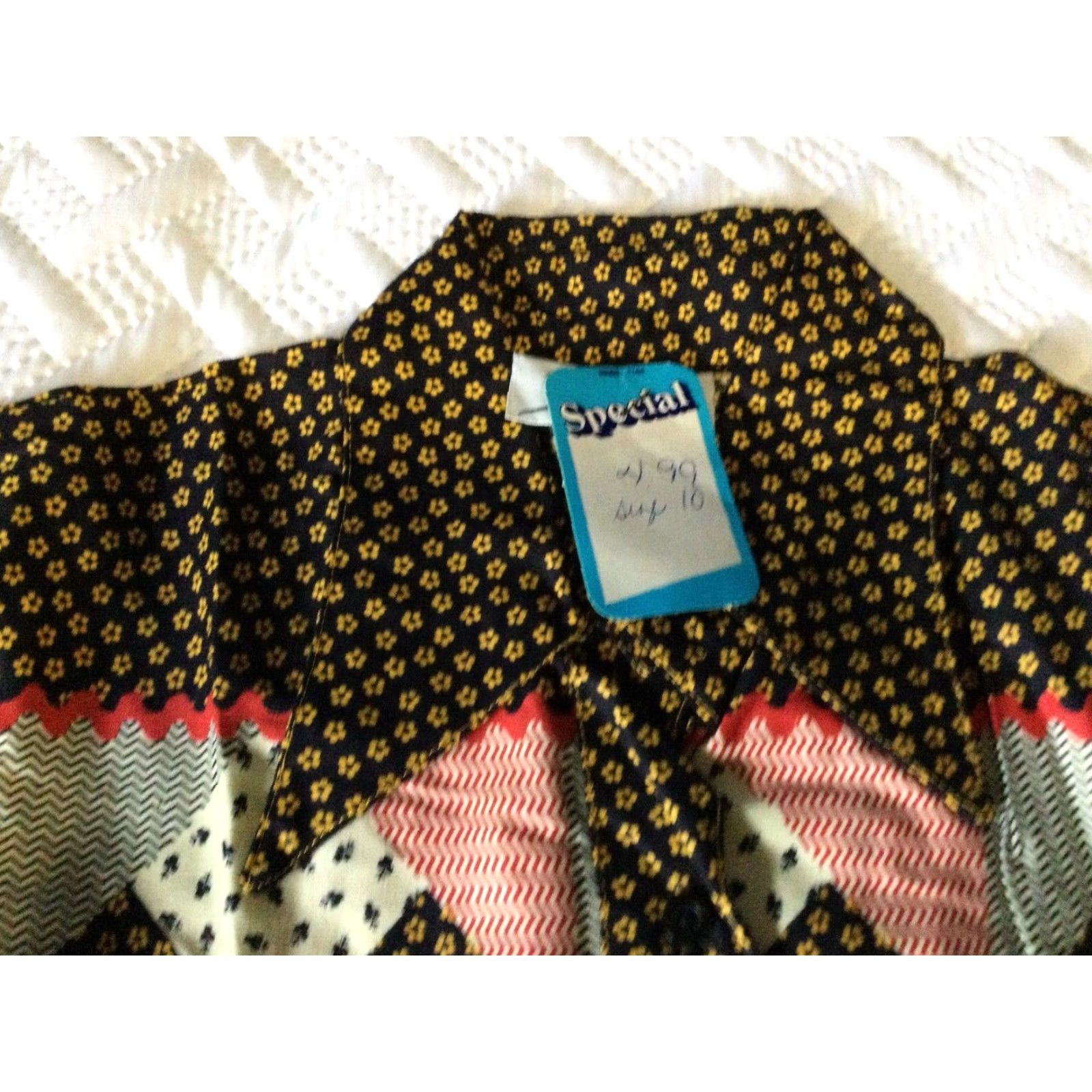 Vintage Vintage Sunny South Fashions Dallas BOHO Patchwork Top Button Shirt Size 10 Size L / US 10 / IT 46 - 3 Thumbnail