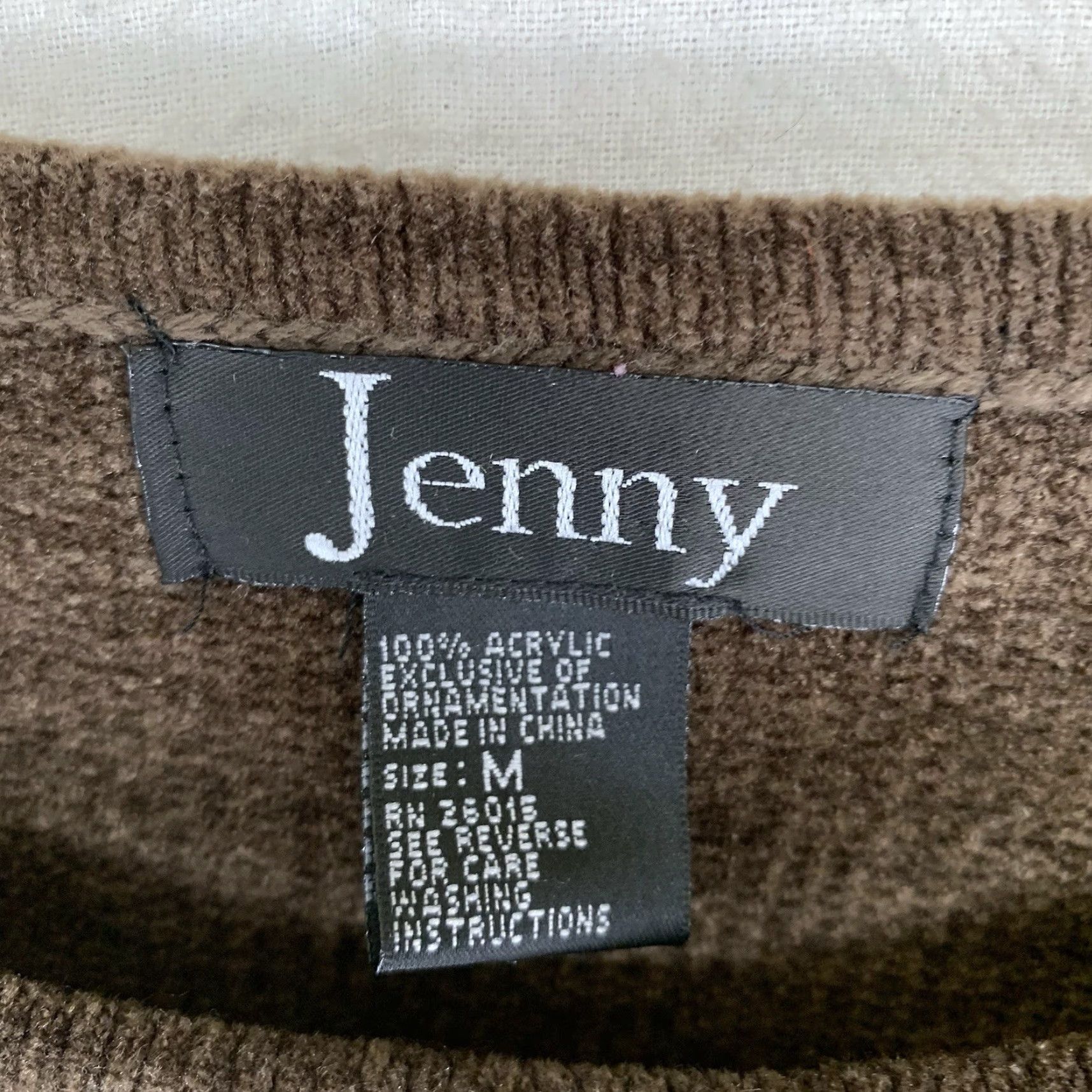 Vintage VINTAGE Jenny Chenille Knit Sweater M Brown Floral Embroidery Beads Cottage 90s Size M / US 6-8 / IT 42-44 - 3 Thumbnail