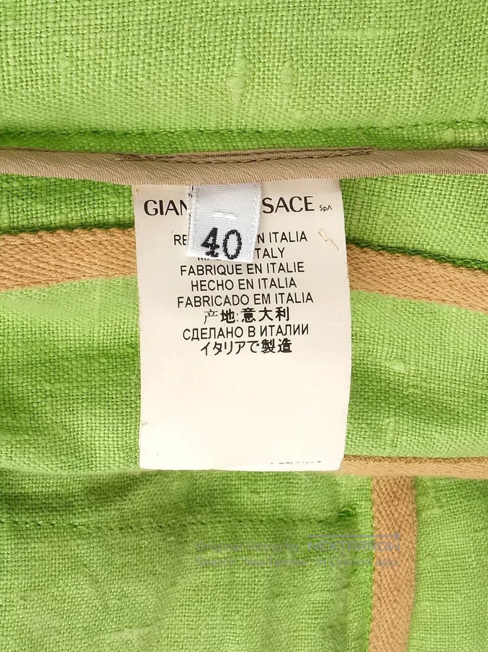 Versace Vintage Green Linen Jacket by Versace. Size S / US 4 / IT 40 - 6 Thumbnail