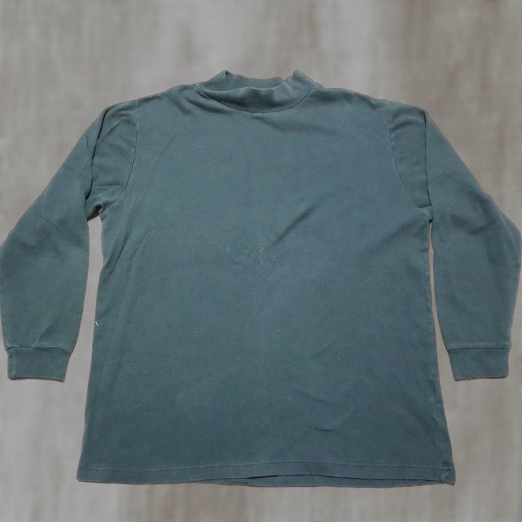 Vintage Woolrich Striped Mock Neck Sweater 100% Cotton Women's Size L Green Size L / US 10 / IT 46 - 1 Thumbnail