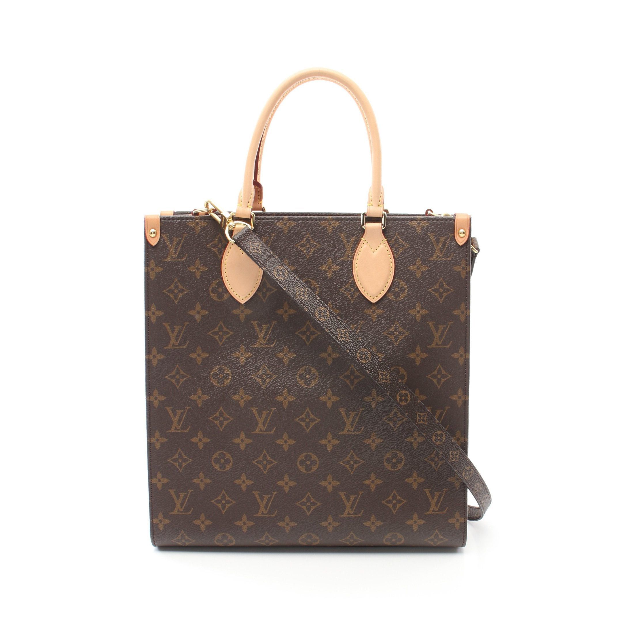 Louis Vuitton Louis Vuitton Sac Plat Pm Monogram Handbag Tote Bag Leather Brown Size ONE SIZE - 1 Thumbnail