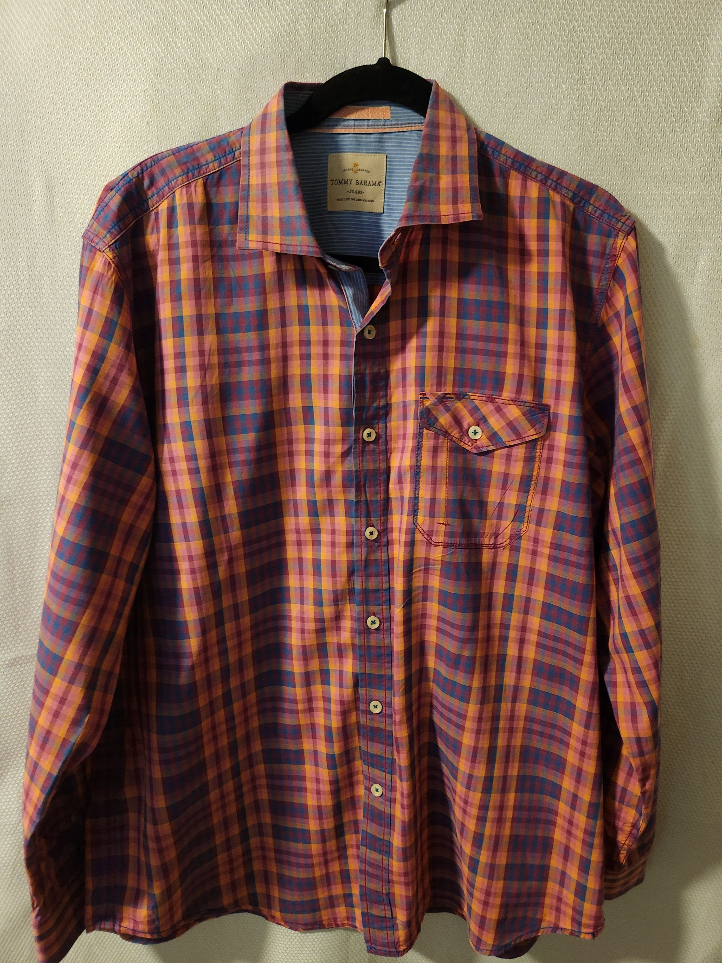 Tommy Bahama 100% Cotton Plaid Long Sleeve Shirt Size US L / EU 52-54 / 3 - 1 Thumbnail