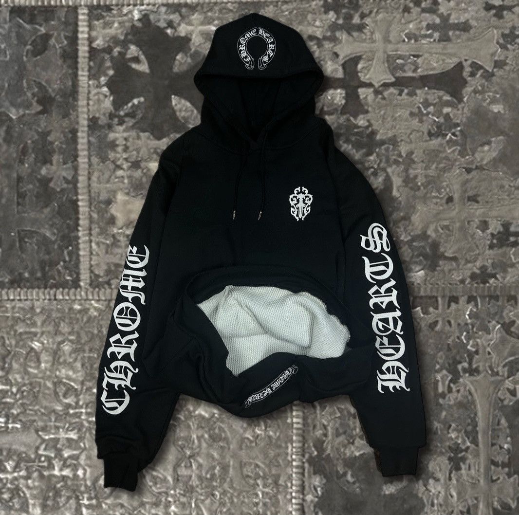 OG Chrome Hearts Thermal Spellout Hoodie .925 Drawstrings