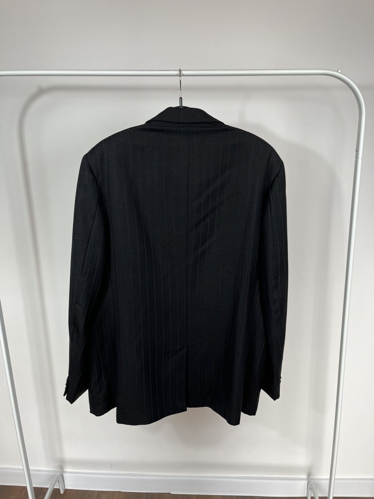 Other Vintage 1973 Tailored Pinstripe Blazer Jacket Dark Wool Coat Size US L / EU 52-54 / 3 - 11 Thumbnail
