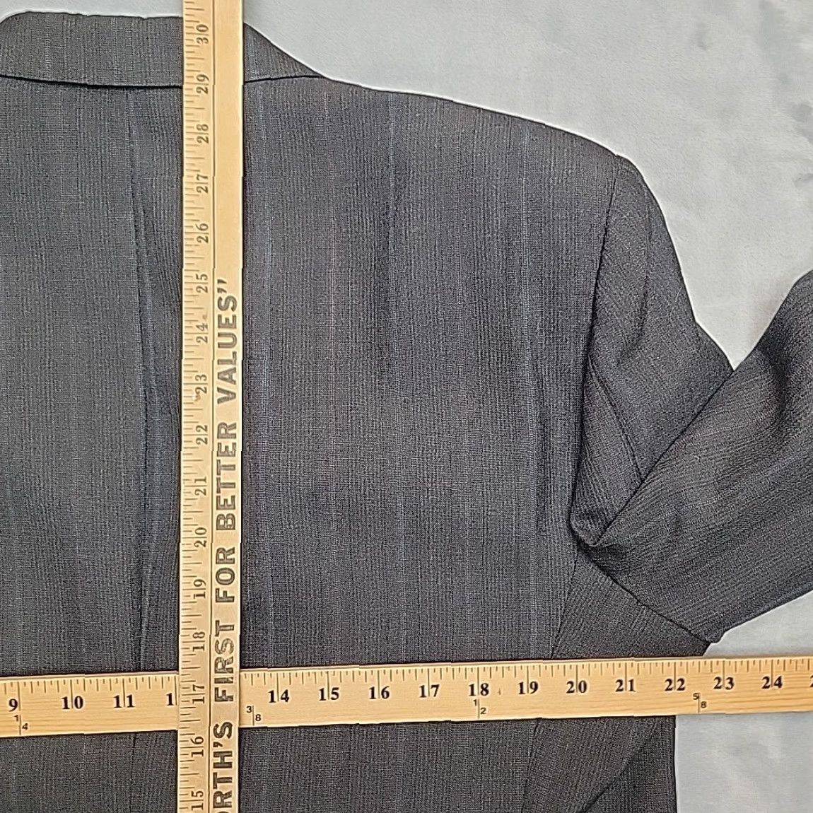 Vintage Towncraft Blazer Mens 42S Gray Pinstripe Wool Blend Classic Fit Suit Jacket Size 42R - 7 Thumbnail