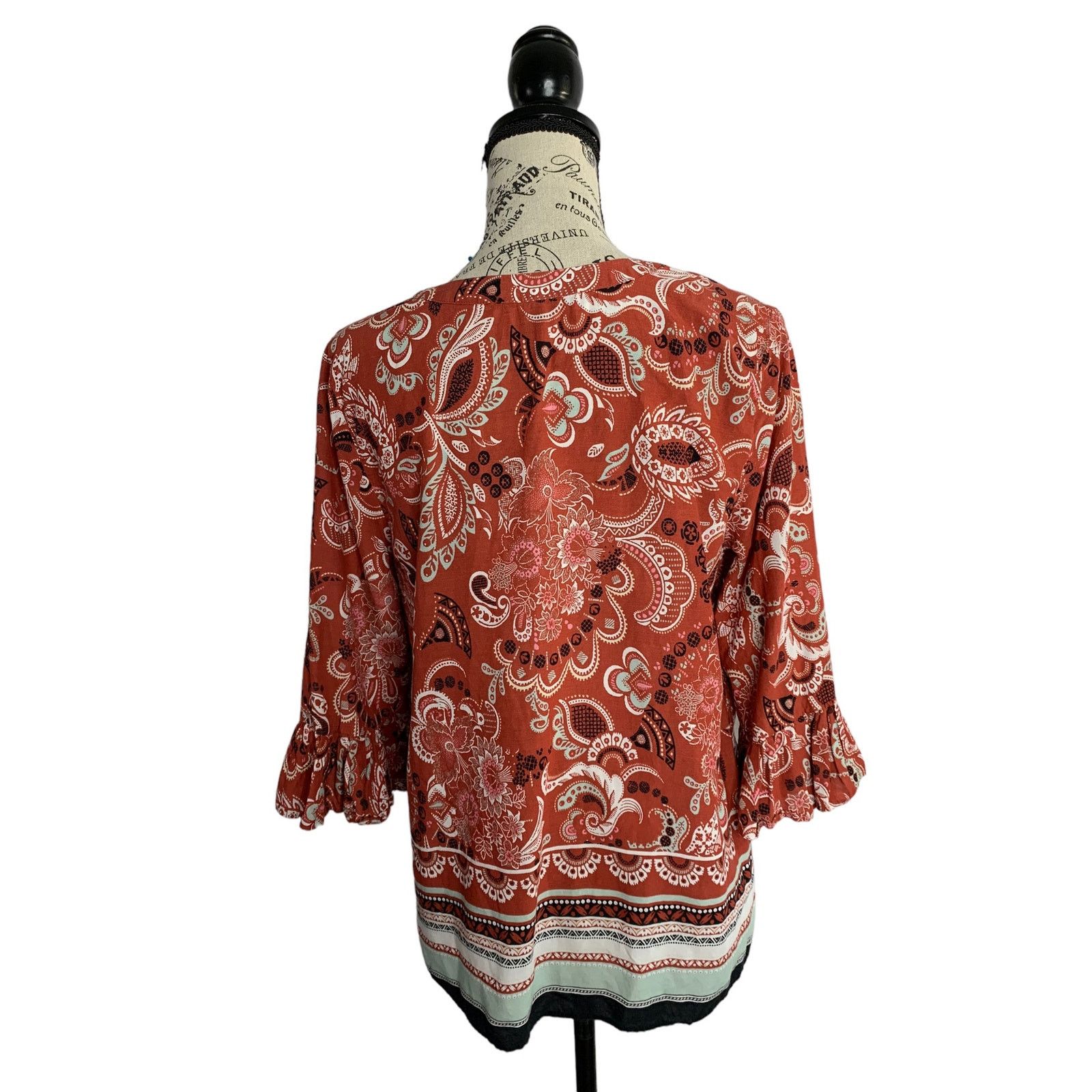 Ann Taylor Ann Taylor Factory Boho Top Cotton Blend Bell Sleeve women M Size M / US 6-8 / IT 42-44 - 9 Thumbnail