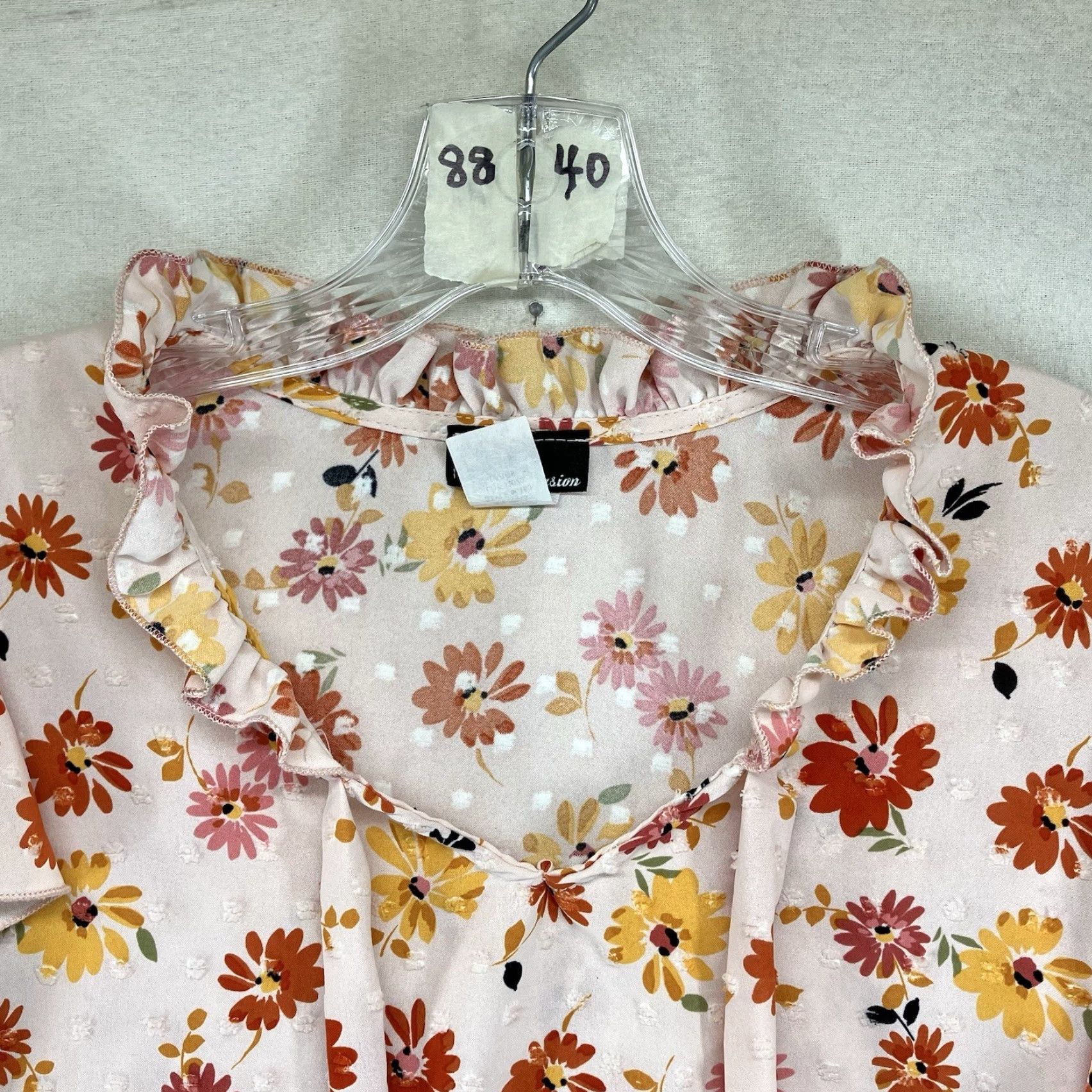 Etro VINTAGE Ny Invasion Women's Top Flutter Front Tie V-Neck Floral 90s Bohemian Pink Flutter Sleeve Regular L Blouse Size L / US 10 / IT 46 - 4 Thumbnail