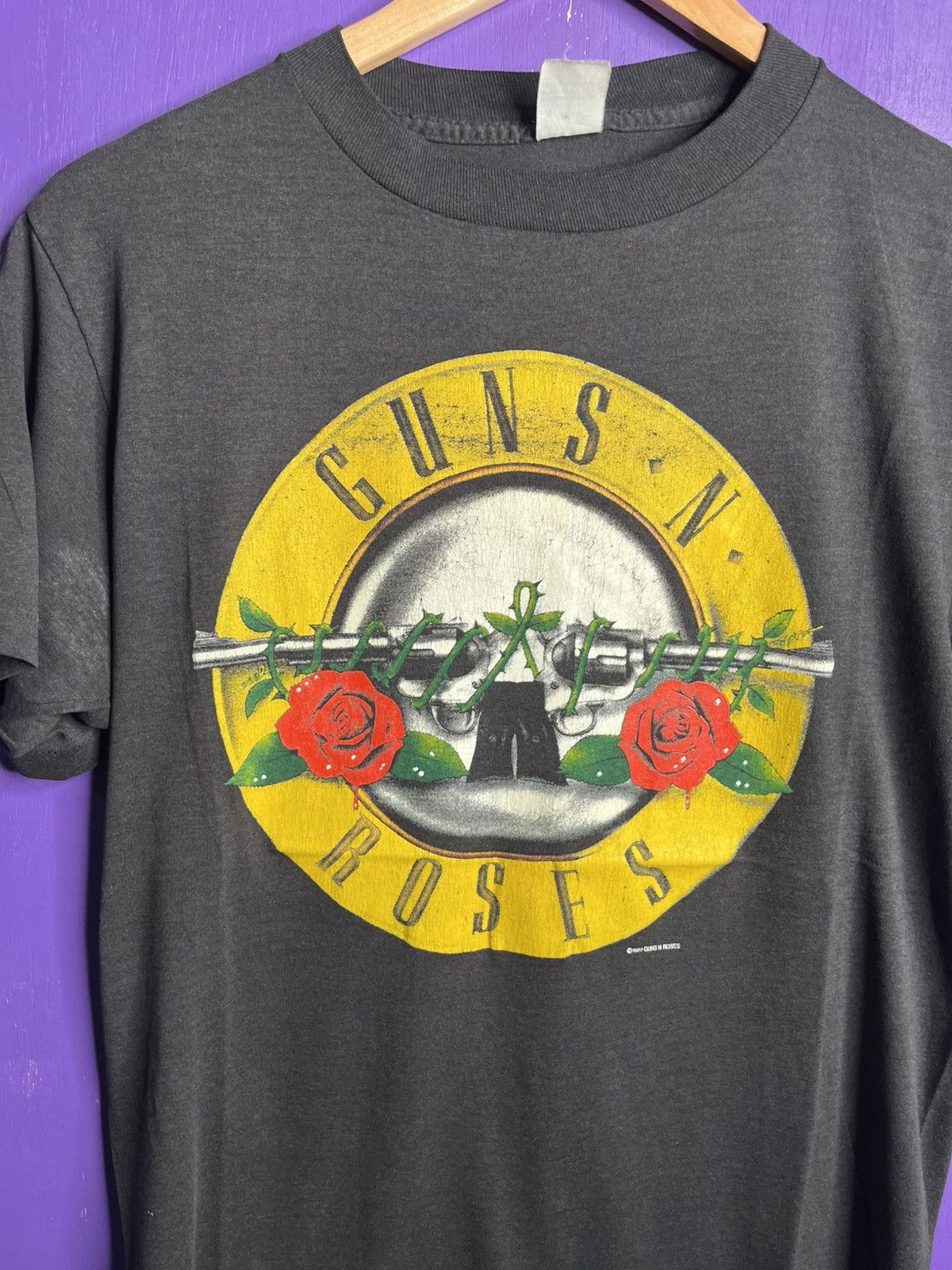 Band Tees × Vintage Vintage 1987 Guns n Roses was here tour t-shirt Size US M / EU 48-50 / 2 - 3 Thumbnail