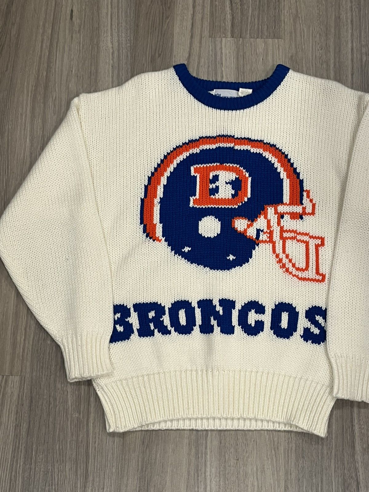NFL Vintage 80s NFL Denver Broncos Acrylic Knit Sweater Size US M / EU 48-50 / 2 - 2 Thumbnail