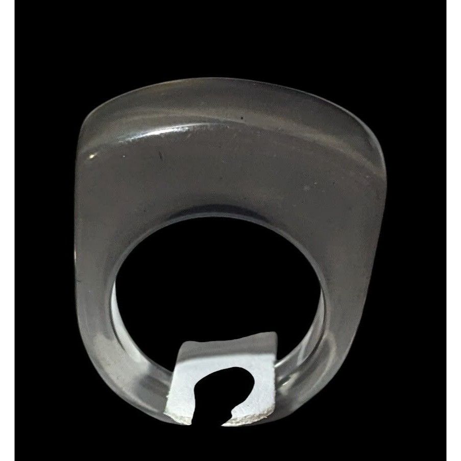 Other Chunky Translucent Grey/Black Fashion Ring Size 7 Size ONE SIZE - 1 Thumbnail