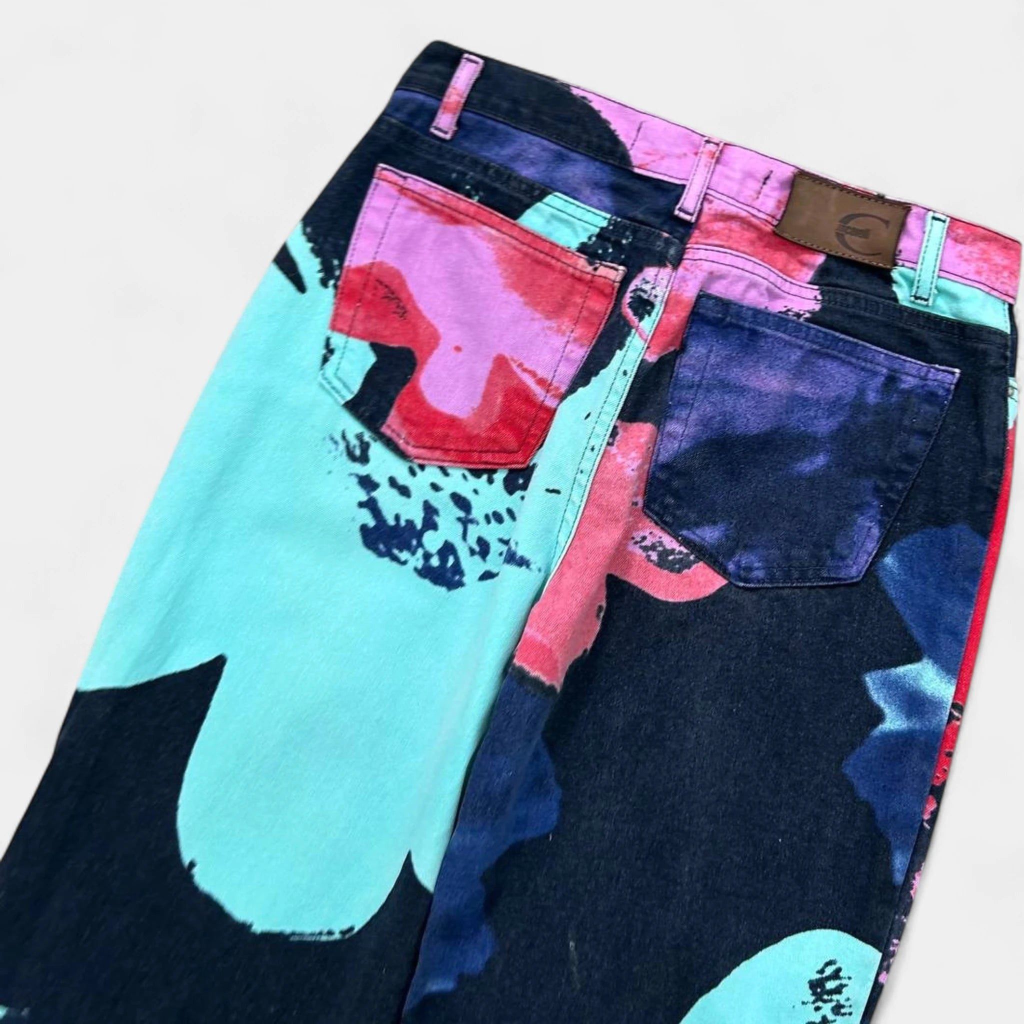 Just Cavalli Just Cavalli 2000s Floral Multicolor Flared Denim Pants Size US 28 / EU 44 - 5 Thumbnail