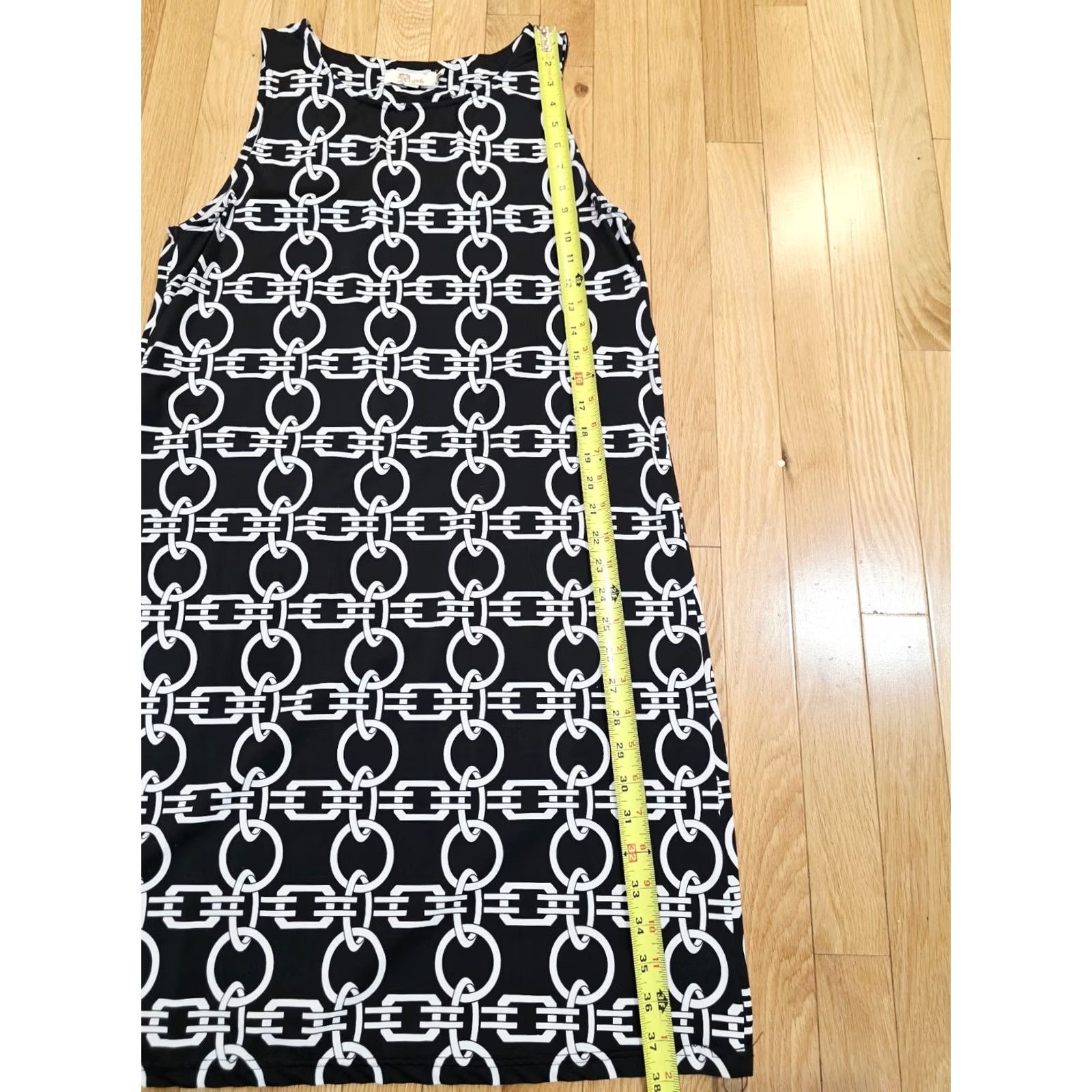 VIBE Aryeh Geometric Retro White A-Line Dress L Women Short Size L / US 10 / IT 46 - 7 Thumbnail