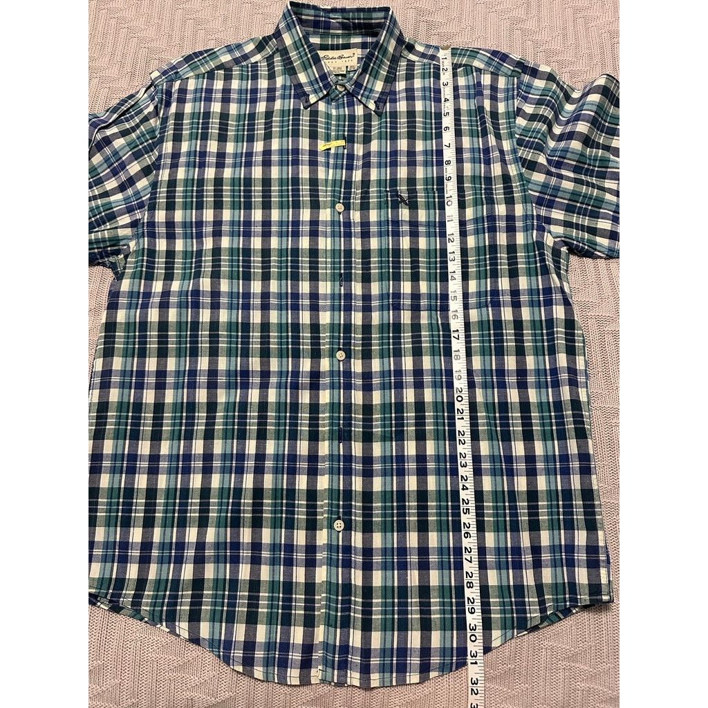 Eddie Bauer Eddie Bauer blue plaid short sleeve button down size M Size US M / EU 48-50 / 2 - 7 Thumbnail