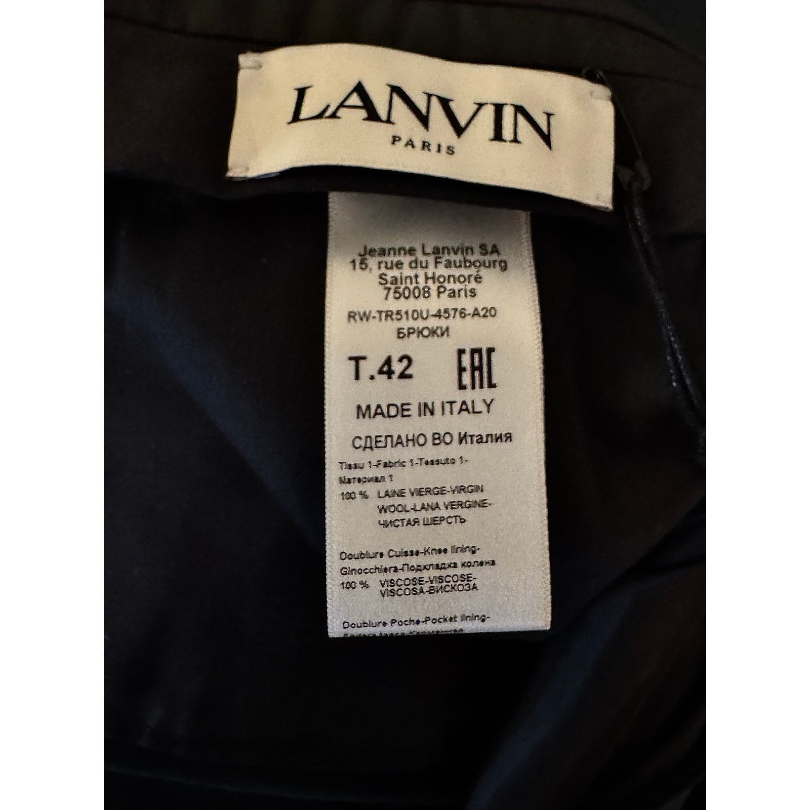 Lanvin Lanvin NWT Wool And Viscose Wide Leg With-Cuffs Trousers Size 32" / US 10 / IT 46 - 4 Thumbnail