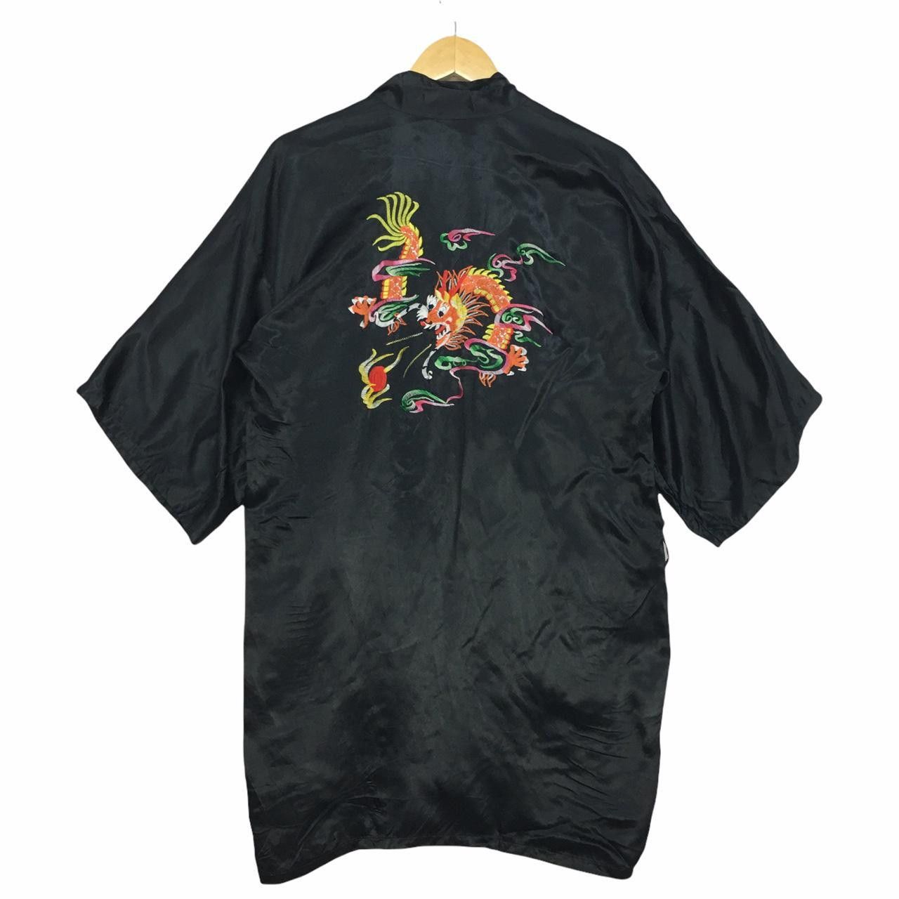 Vintage Vtg Japanese Kimono Embroidery Dragon Japanese Size L / US 10 / IT 46 - 1 Thumbnail