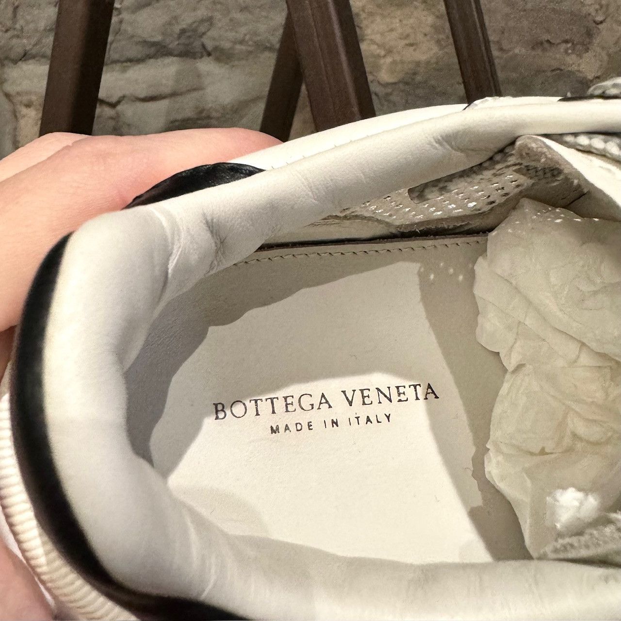 Bottega Veneta Bottega Veneta White Mesh Green Accent Logo Laces Sneakers Size US 7 / IT 37 - 10 Thumbnail