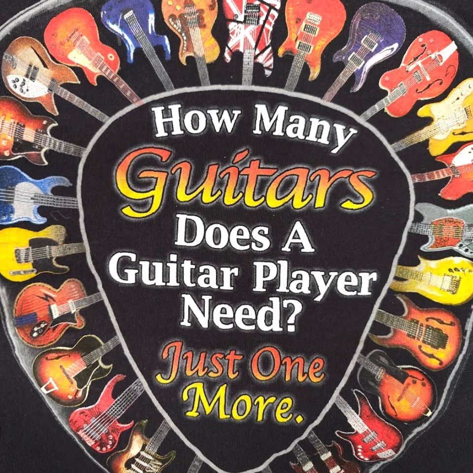 Vintage Guitar Player T Shirt Mens Size Small Black Just One More Guitar Shirt Size US S / EU 44-46 / 1 - 5 Thumbnail
