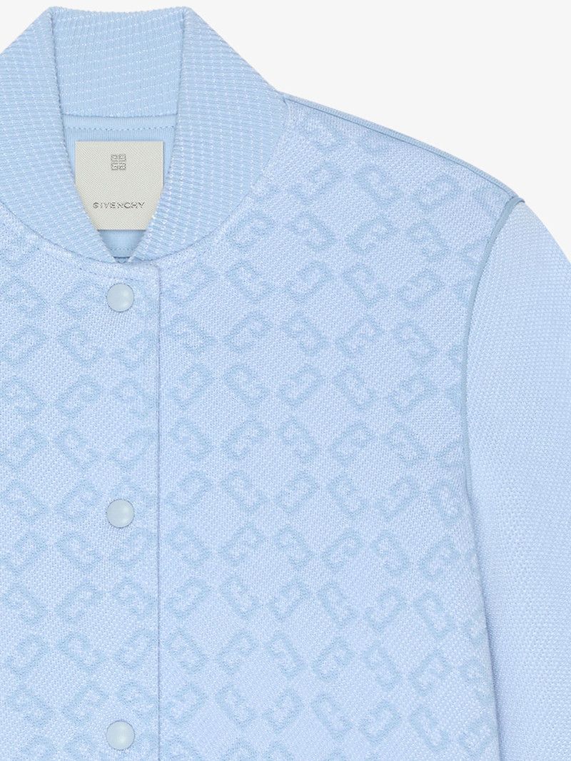 Givenchy o1w1db10326 Textured Knit Varsity Jacket in Blue Size L / US 10 / IT 46 - 4 Thumbnail