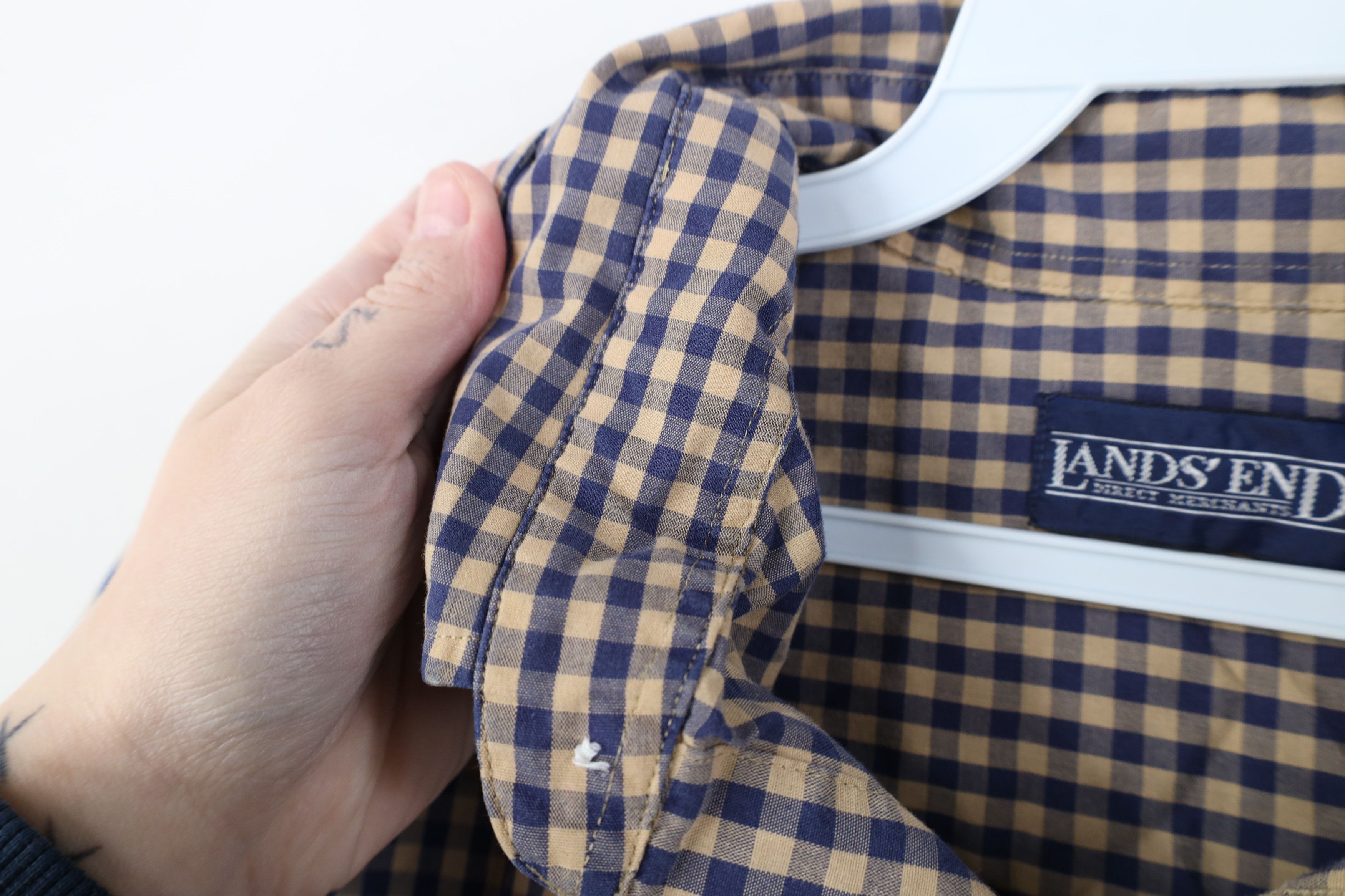 Lands' End Vintage 90s Lands End Lightweight Collared Button Down Shirt Size US L / EU 52-54 / 3 - 8 Thumbnail