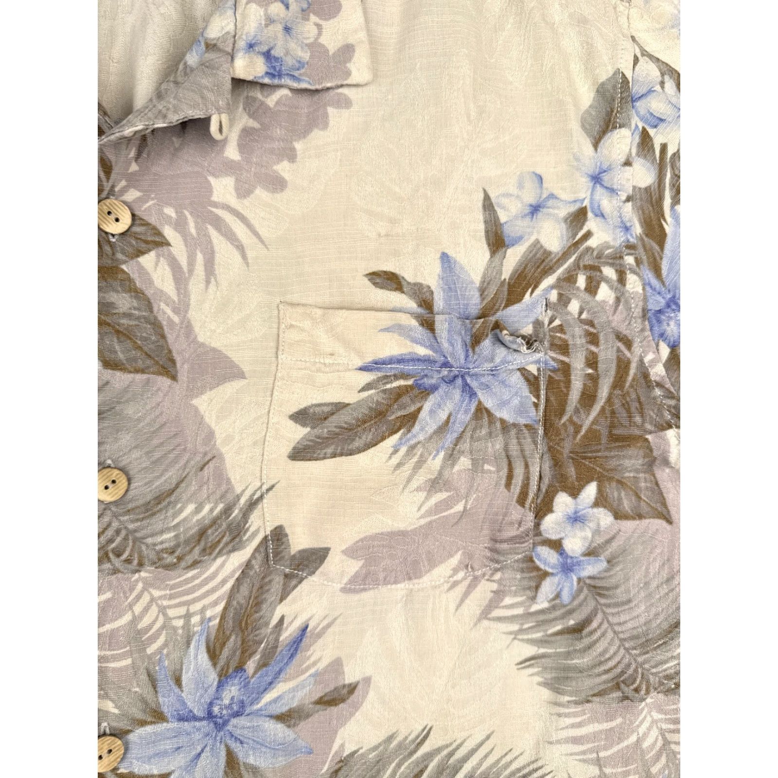 Tommy Bahama Tommy Bahama Shirt Men L Ivory Floral 100% Silk Button-Up Hawaiian Aloha Beach Vacation Resort Mens Size US L / EU 52-54 / 3 - 6 Thumbnail