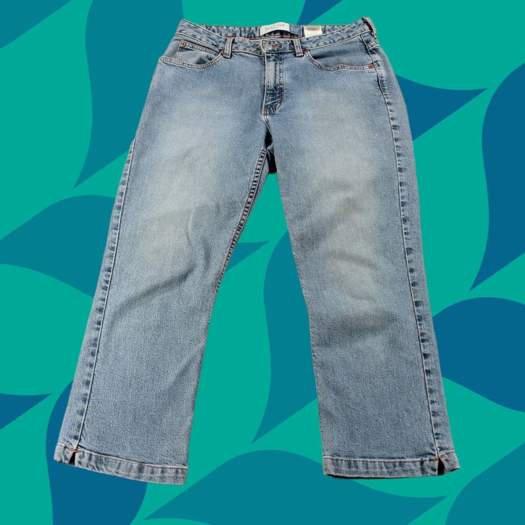 Gap VTG GAP Capri Jeans Y2K Stonewash Bootcut Denim 8 Blue Women Capris Jeans Capris Slit Hem Stretch Capri 2000s Womens Jeans GAP USA Made Size 30" / US 8 / IT 44 - 1 Thumbnail