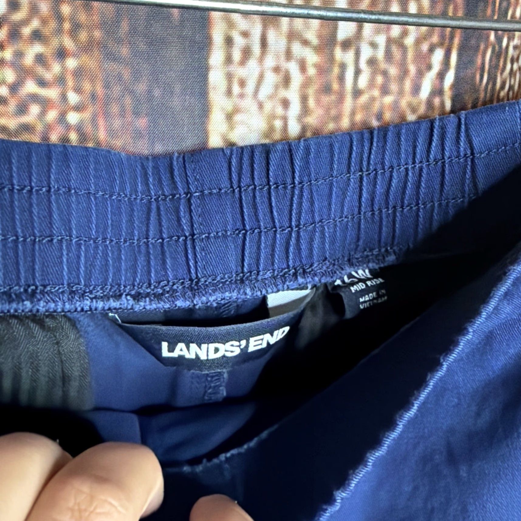 Lands' End VINTAGE Lands' End Womens Elastic Shorts 16W Blue Pull On Skort Shorts Womens 16 Regular Cotton Denim Elastic Waist Band 90s? Size 38" / US 16 / IT 52 - 2 Thumbnail