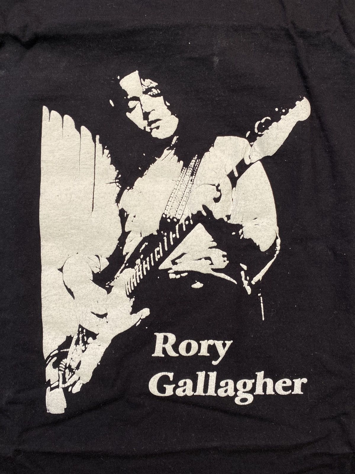 Band Tees × Vintage Vintage Rory Gallagher Men’s Black T-Shirt With Big Logo Size US XL / EU 56 / 4 - 6 Thumbnail