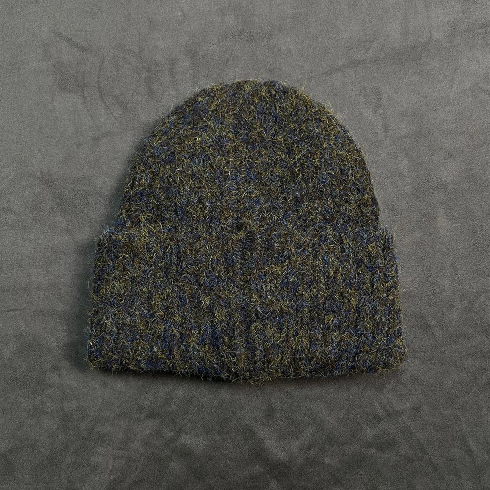 Japanese Brand Green & Blue Ribbed Beanie – Cozy Knit Hat for Fall & Winter Size ONE SIZE - 1 Thumbnail