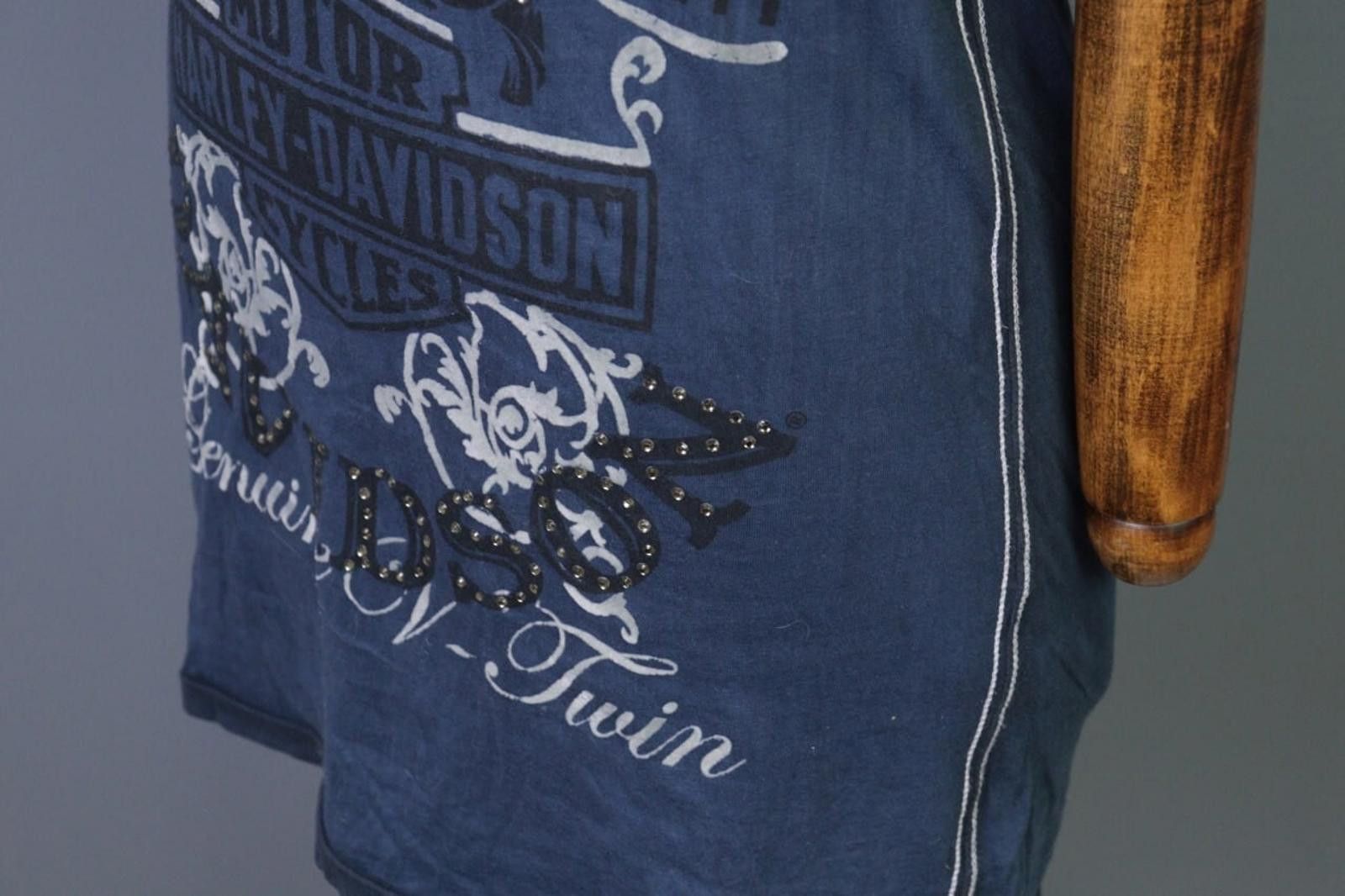 Designer Harley Davidson Big Logo Ptinted V-Neck Top T-Shirt Size L Size ONE SIZE - 6 Thumbnail