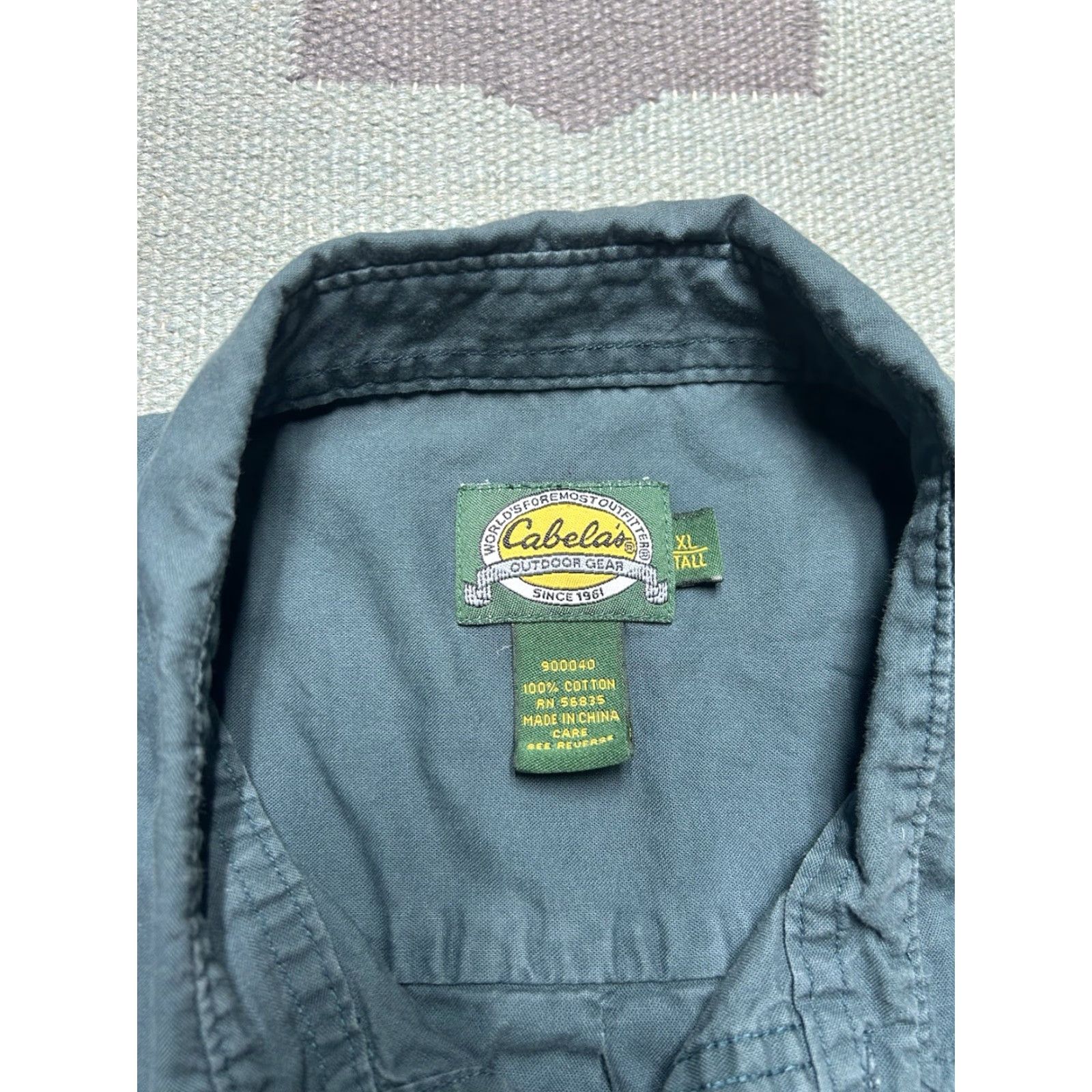 Vintage VINTAGE Cabela's Shirt Button-Up Short Sleeve Lightweight Cotton Teal Green XL Tall Men Size US XL / EU 56 / 4 - 3 Thumbnail