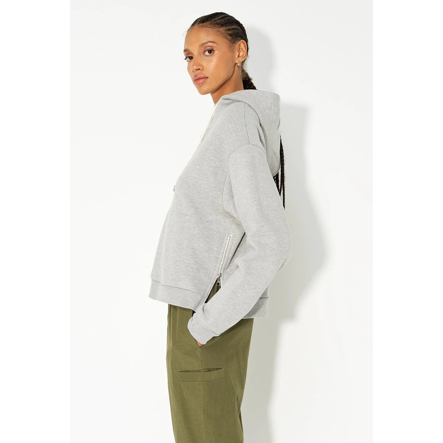 John Elliott John Elliott Women's Villain Cropped French Terry Hoodie Size XS / US 0-2 / IT 36-38 - 5 Thumbnail
