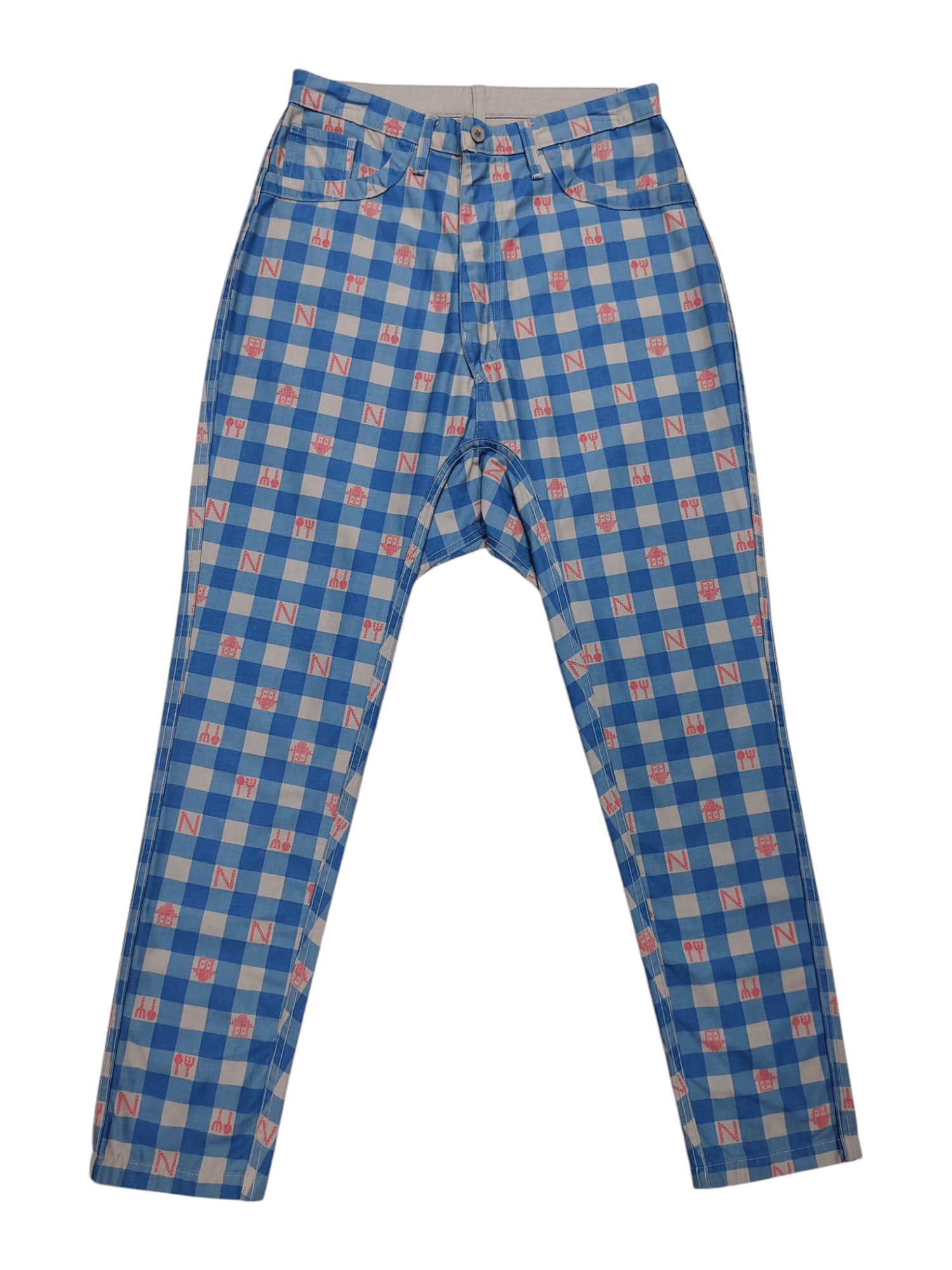 Ne-Net 🇯🇵Ne-Net🇯🇵 Plaid Drop Crotch Reversibel Trousers Size 30" / US 8 / IT 44 - 1 Thumbnail