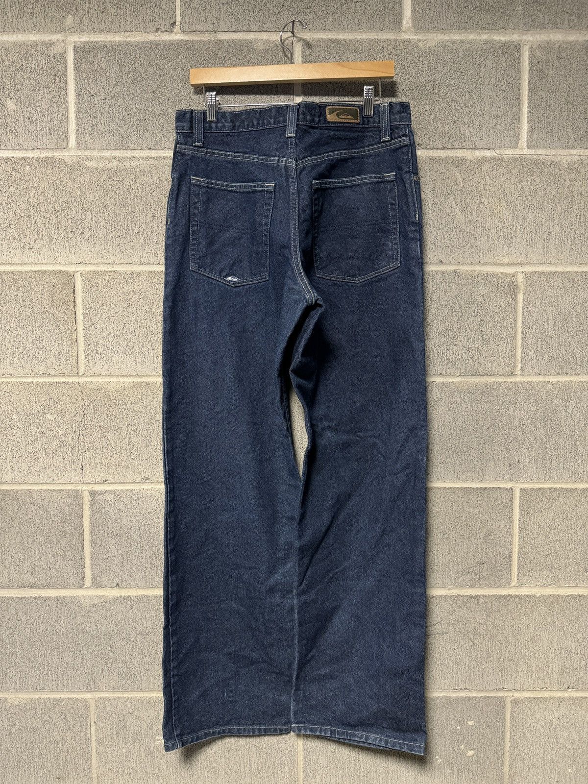 image of 90's Quiksilver Baggy Wide Leg Denim Skater Jeans 34 in Blue, Men's