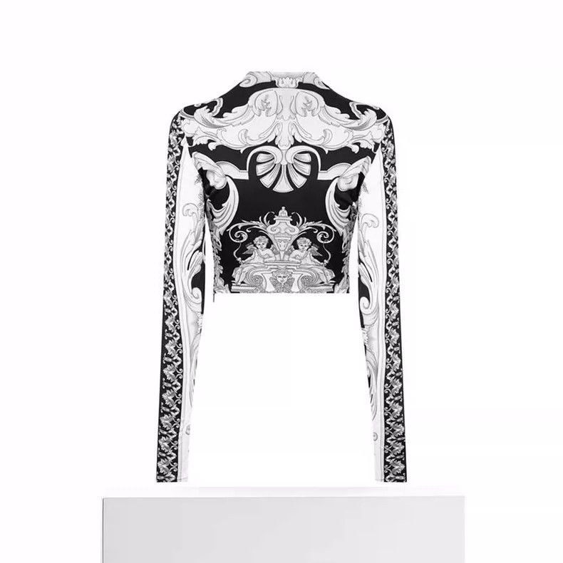 Versace Versace Color-block graphic-print cropped base layer Size S / US 4 / IT 40 - 2 Thumbnail