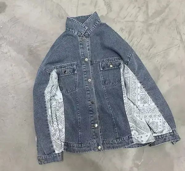 Japanese Brand 💥New Limited Release Side Bandana Denim Jacket Size US L / EU 52-54 / 3 - 4 Thumbnail