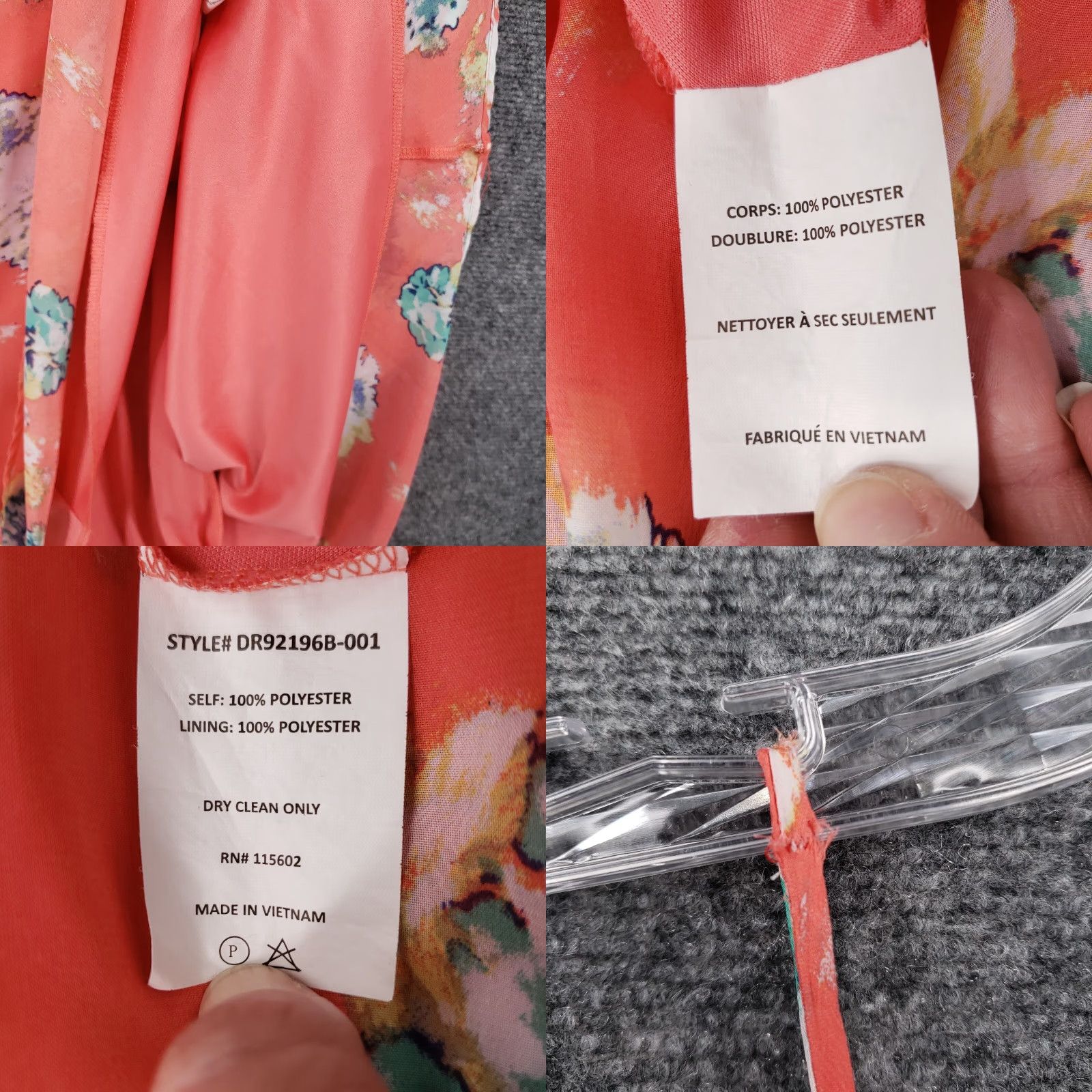 Vintage Lush Dress Womens S Small Orange Blouson Chiffon Floral Mini Fit & Flare Tank Dress Sleeveless Halter Skater Casual Party/Cocktail Size S / US 4 / IT 40 - 8 Thumbnail