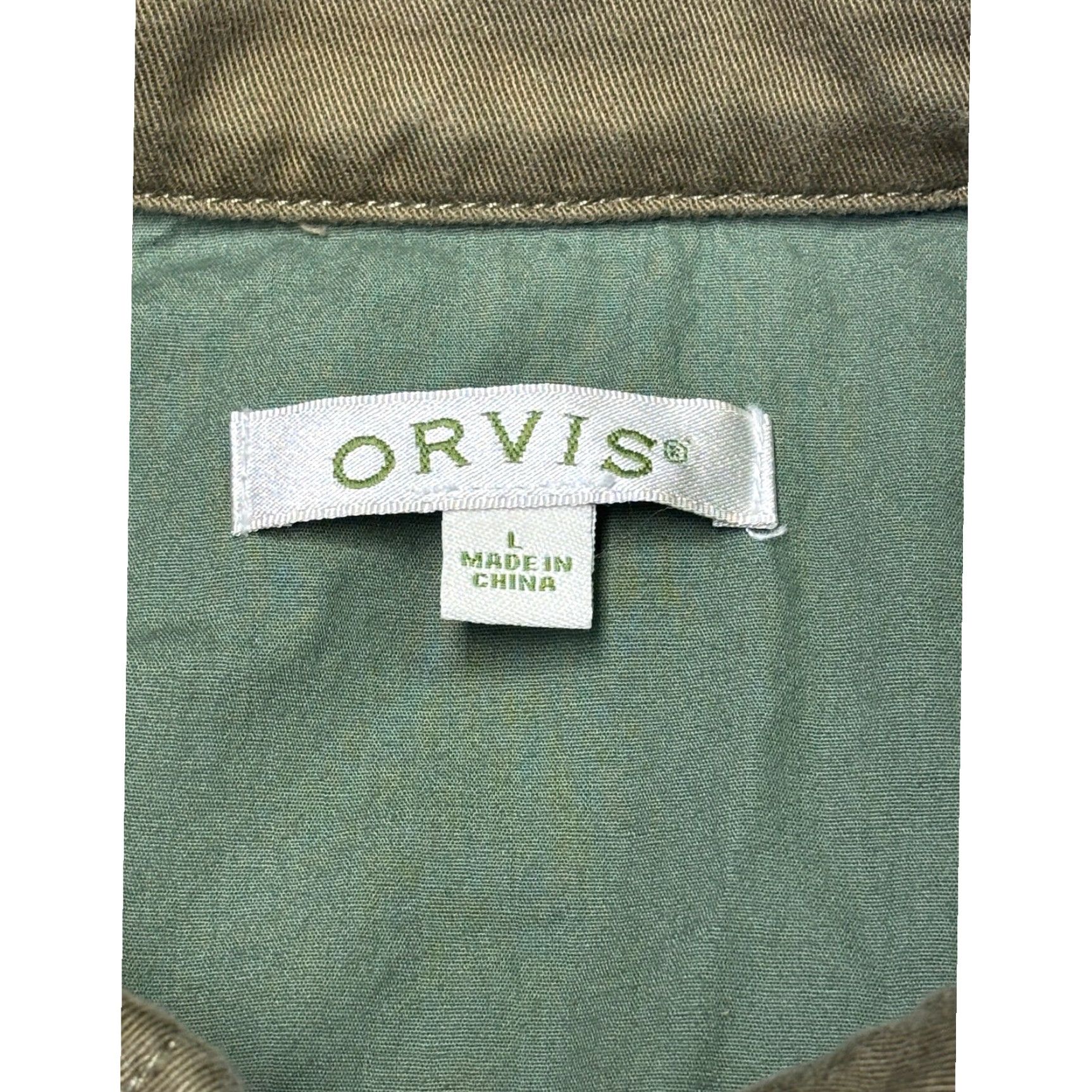 Orvis VINTAGE Orvis Womens Olive Green Utility Field Jacket Cotton Stretch Size L Size L / US 10 / IT 46 - 4 Thumbnail