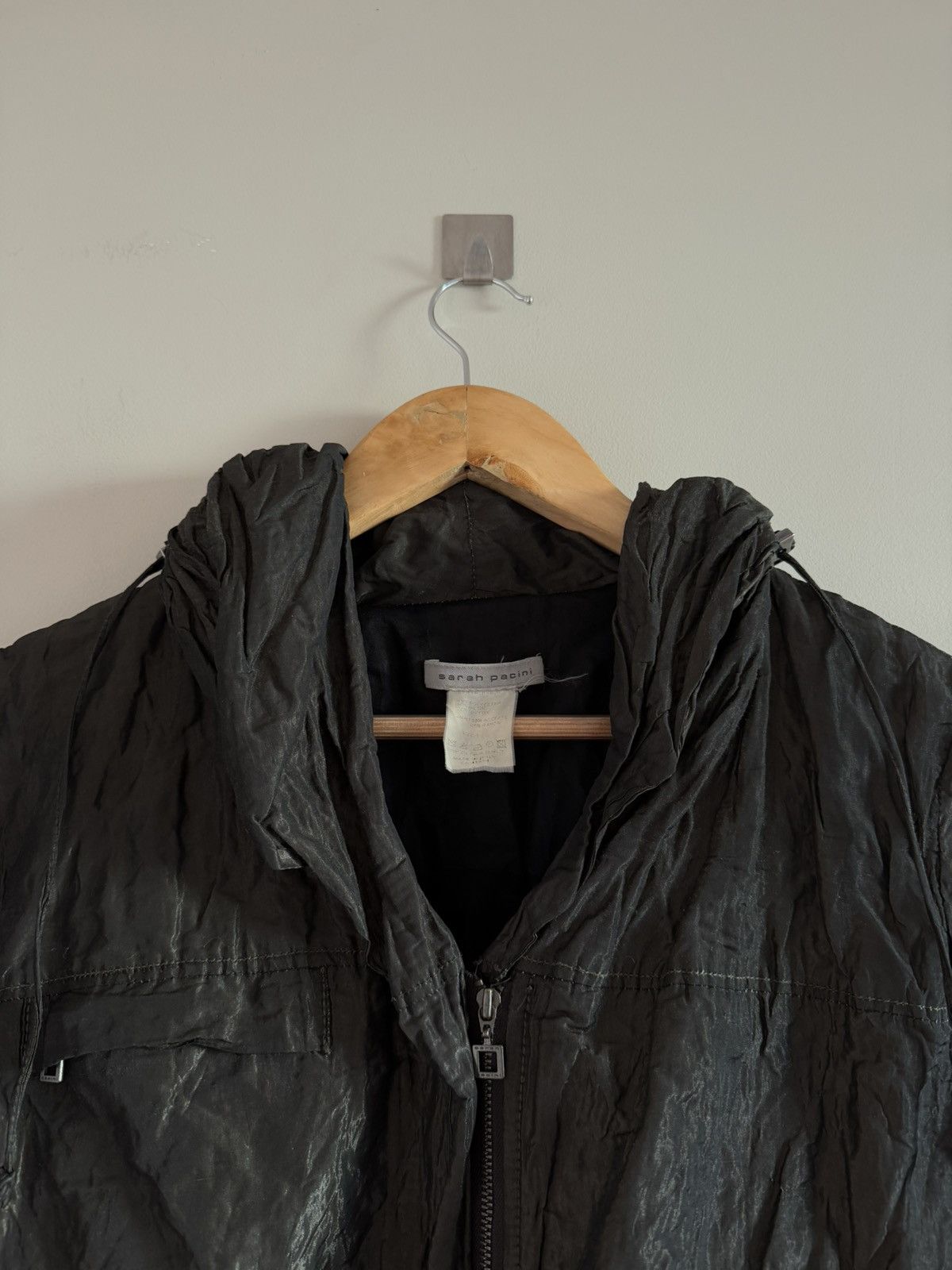 Sarah Pacini Sarah Pacini Crinkled Avant-Garde Zip Jacket Size M / US 6-8 / IT 42-44 - 5 Thumbnail