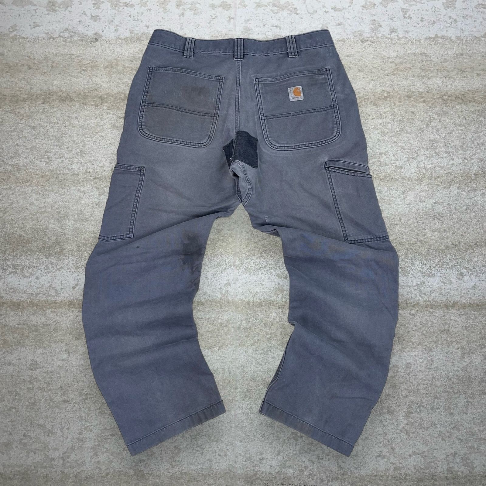 image of Vintage Carhartt Double Knees Carpenter Pants Relaxed 90's in Grey, Men's (Size 34)