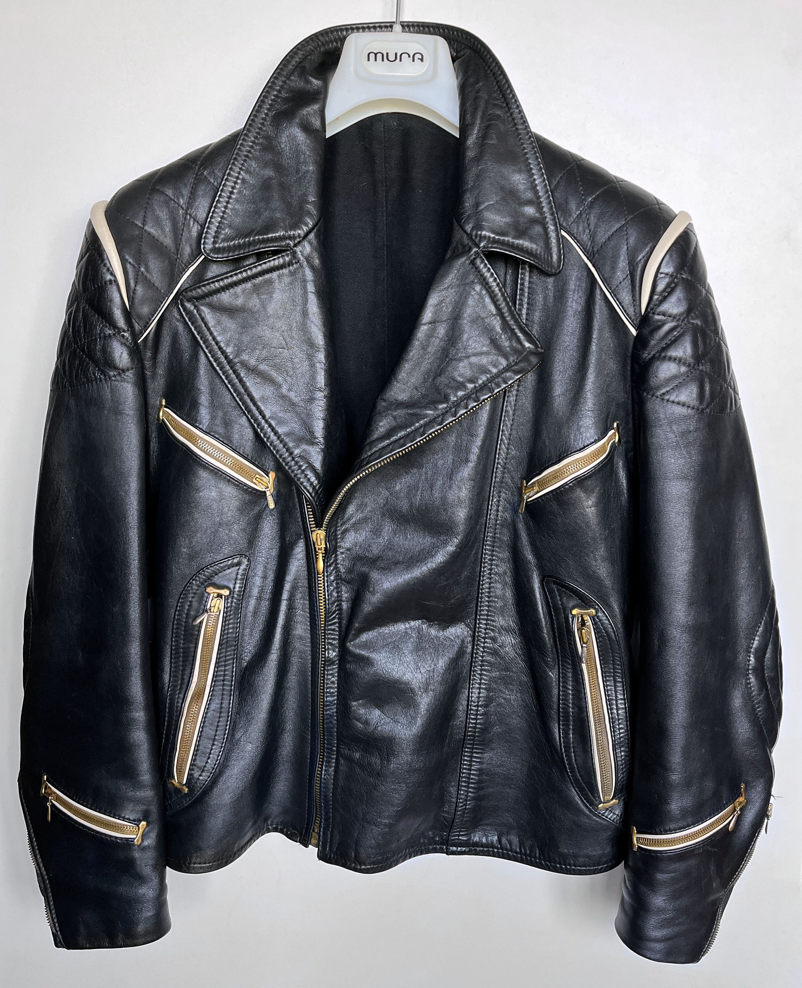 Vintage German Motorcycle Leather Jacket 1960's Size US L / EU 52-54 / 3 - 3 Thumbnail