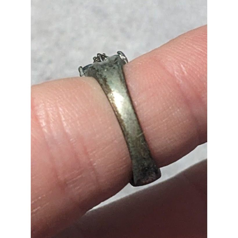 Other Blue And Clear Gemmed Double Row Silver Tone Ring Size 5 3/4 Size ONE SIZE - 15 Thumbnail