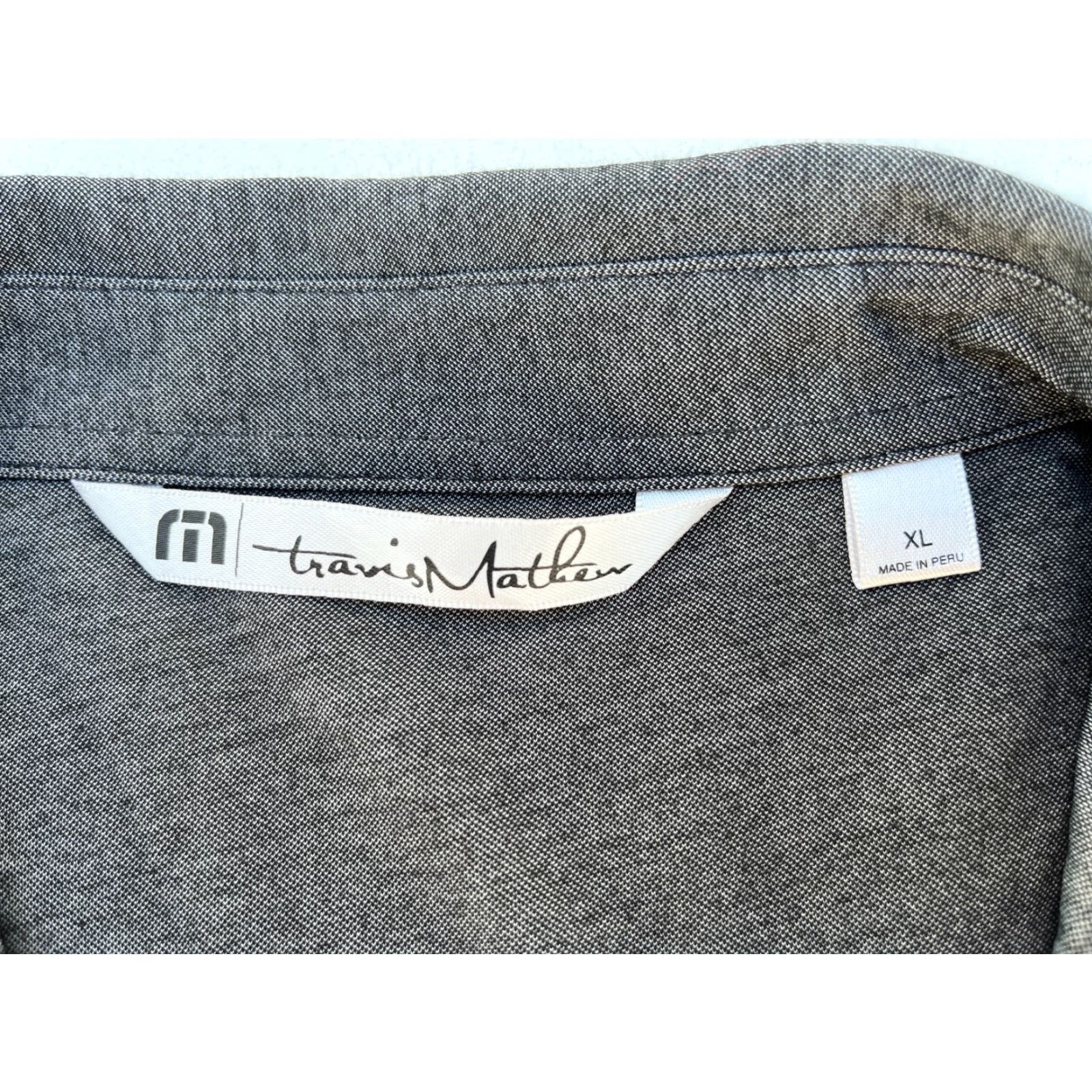 TravisMathew VINTAGE Travis Mathew Button-Up Shirt Stretch XL Gray Cotton Polyester Blend Knit Men Button-Down Casual Shirt Mens Size US XL / EU 56 / 4 - 4 Thumbnail