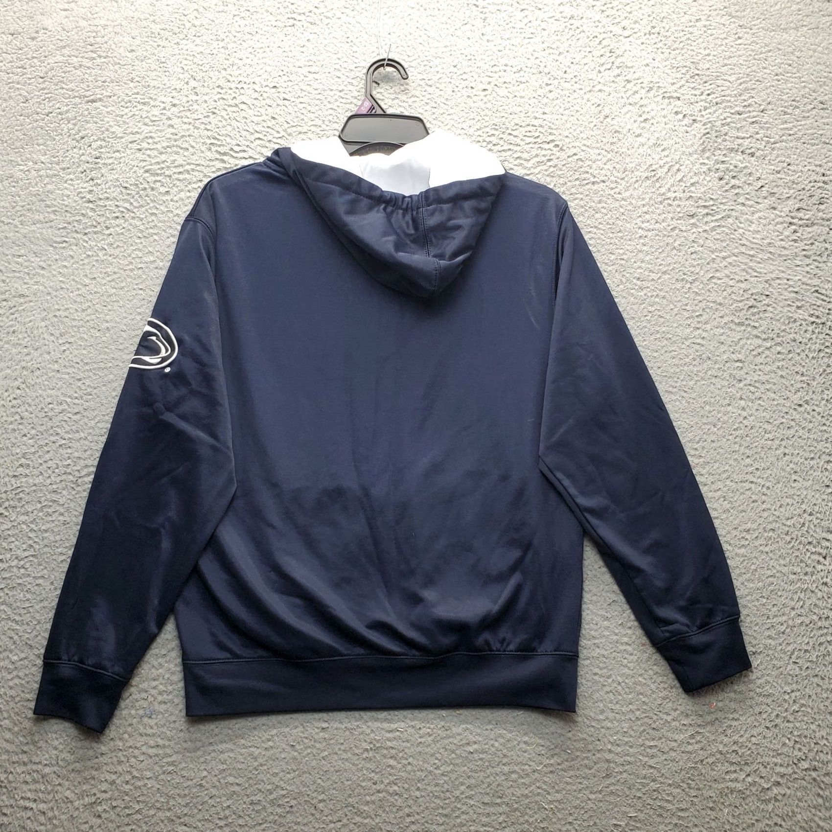 Vintage Stadium Hoodie Mens L Navy Athletics Fleece Lined Kangaroo Pocket Pullover Size US L / EU 52-54 / 3 - 2 Thumbnail