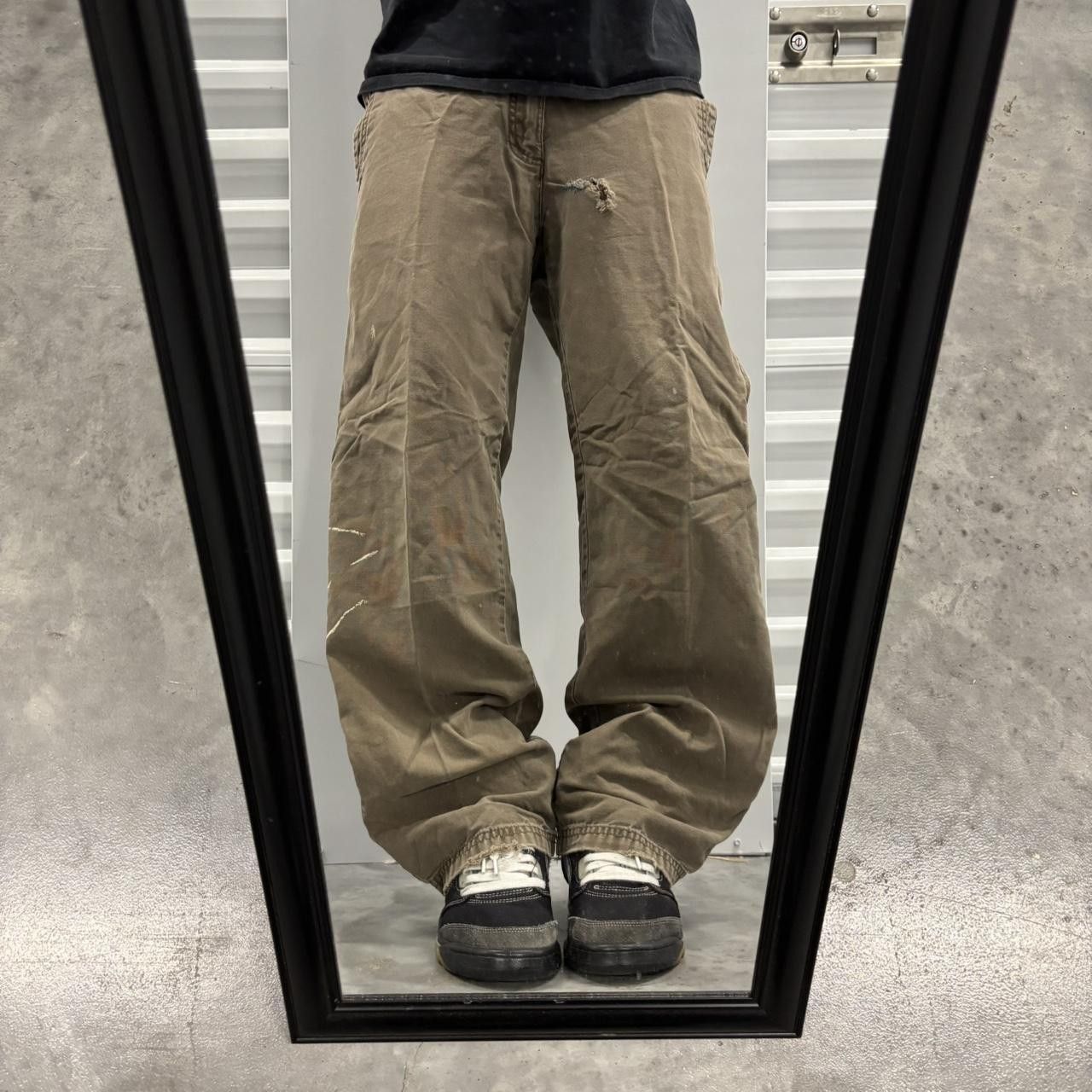 Japanese Brand × Vintage Crazy Vintage Y2K/2000s Faded Brown Streetwear Workwear Pants! Size US 32 / EU 48 - 1 Thumbnail
