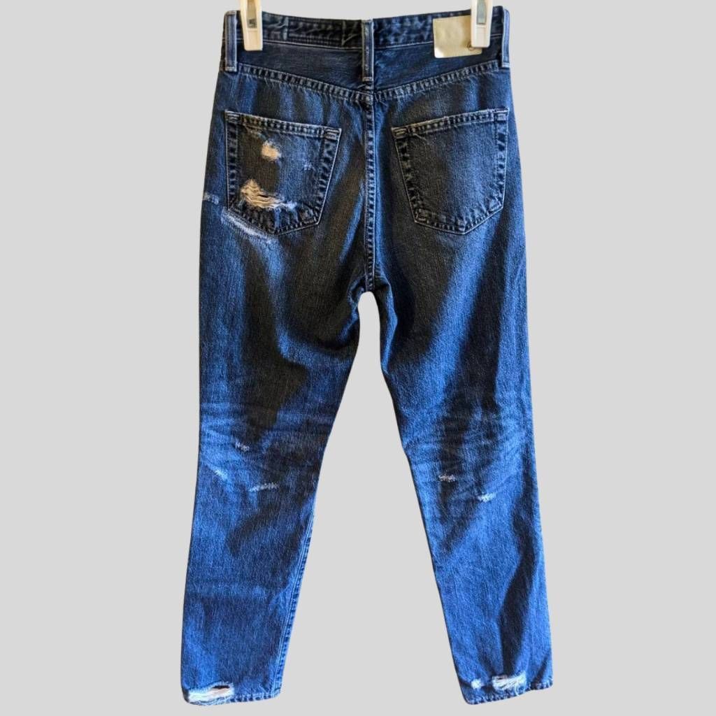 AG Adriano Goldschmied AG-ED Phoebe Vintage Jeans 25R High Rise Tapered Distressed 100% Cotton Size 25" / US 0 / IT 36 - 2 Thumbnail