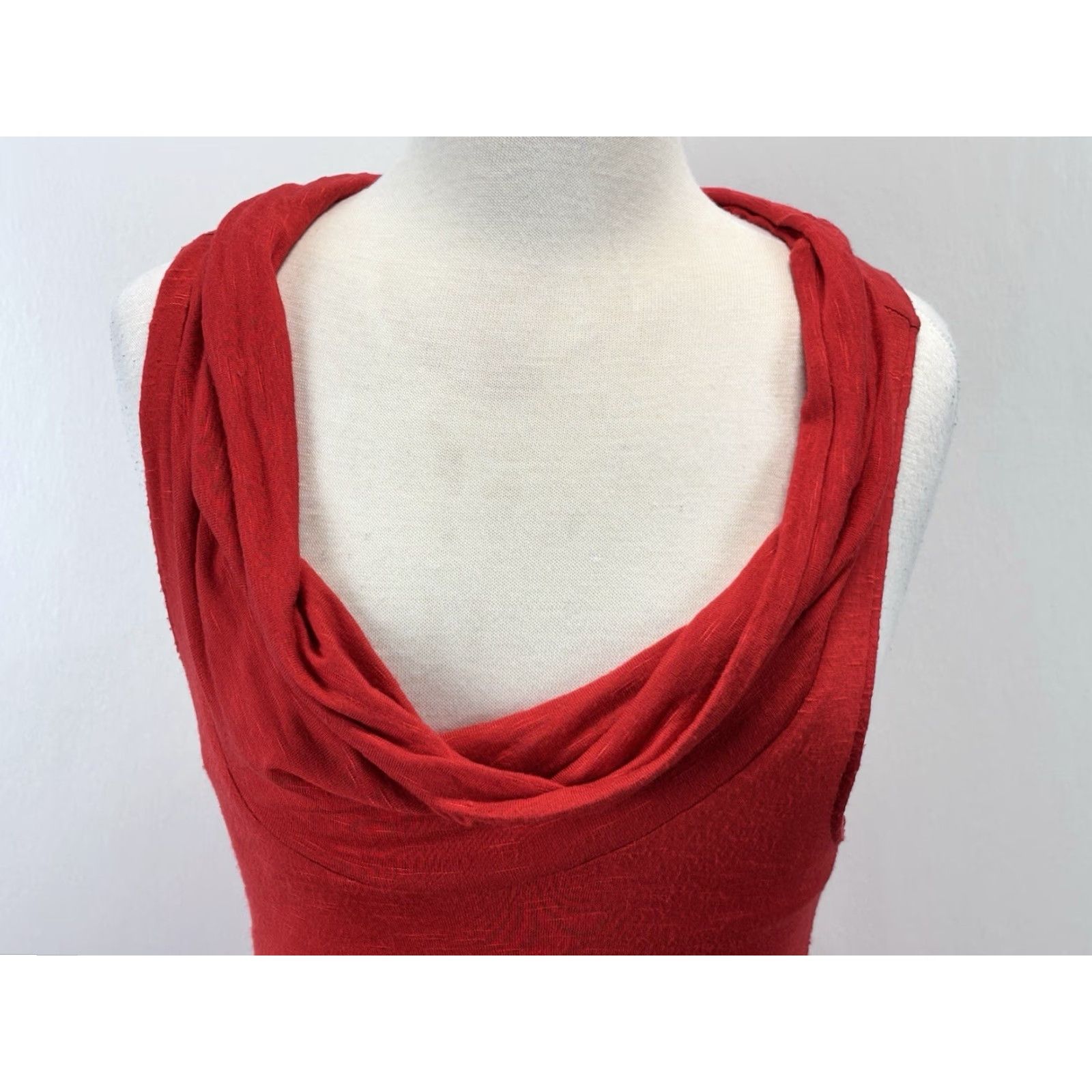 Free People Free People Women’s XS Red Bodycon Dress Cowl Neck Pleated Hem Sleeveless Modern Classic Size XS / US 0-2 / IT 36-38 - 5 Thumbnail